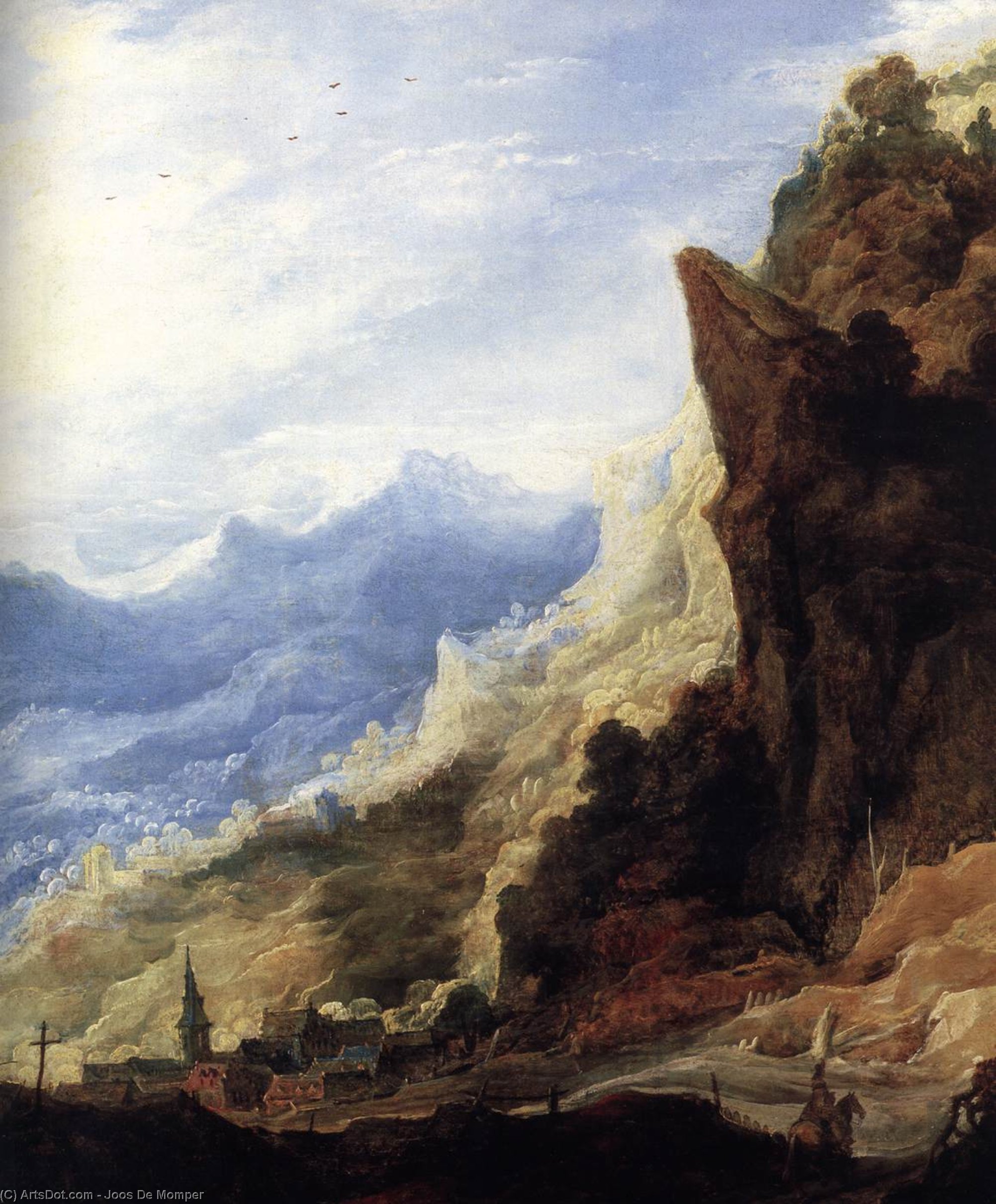 Wikioo.org - The Encyclopedia of Fine Arts - Painting, Artwork by Joos De Momper - Large Mountain Landscape (detail)