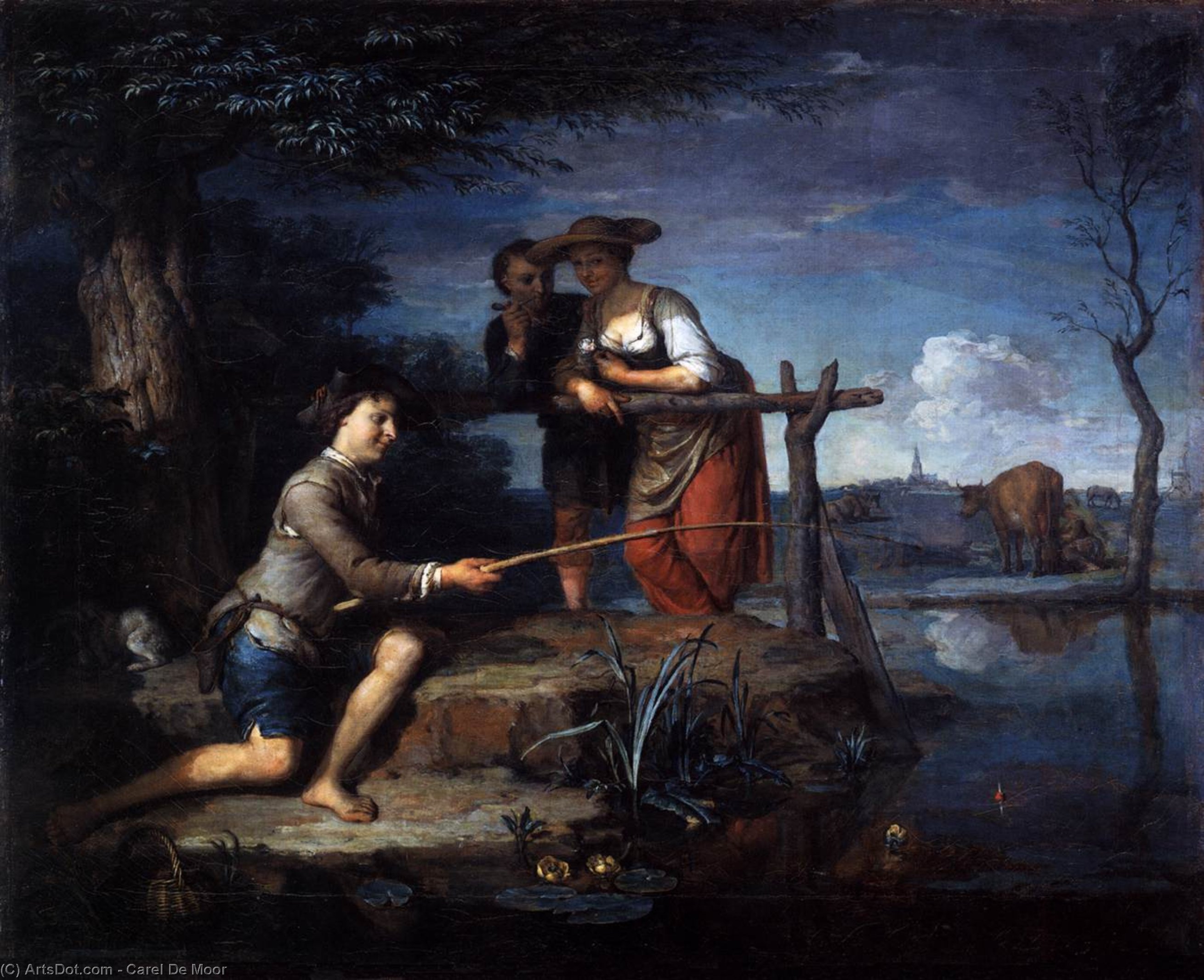 WikiOO.org - Encyclopedia of Fine Arts - Lukisan, Artwork Carel De Moor - Angler