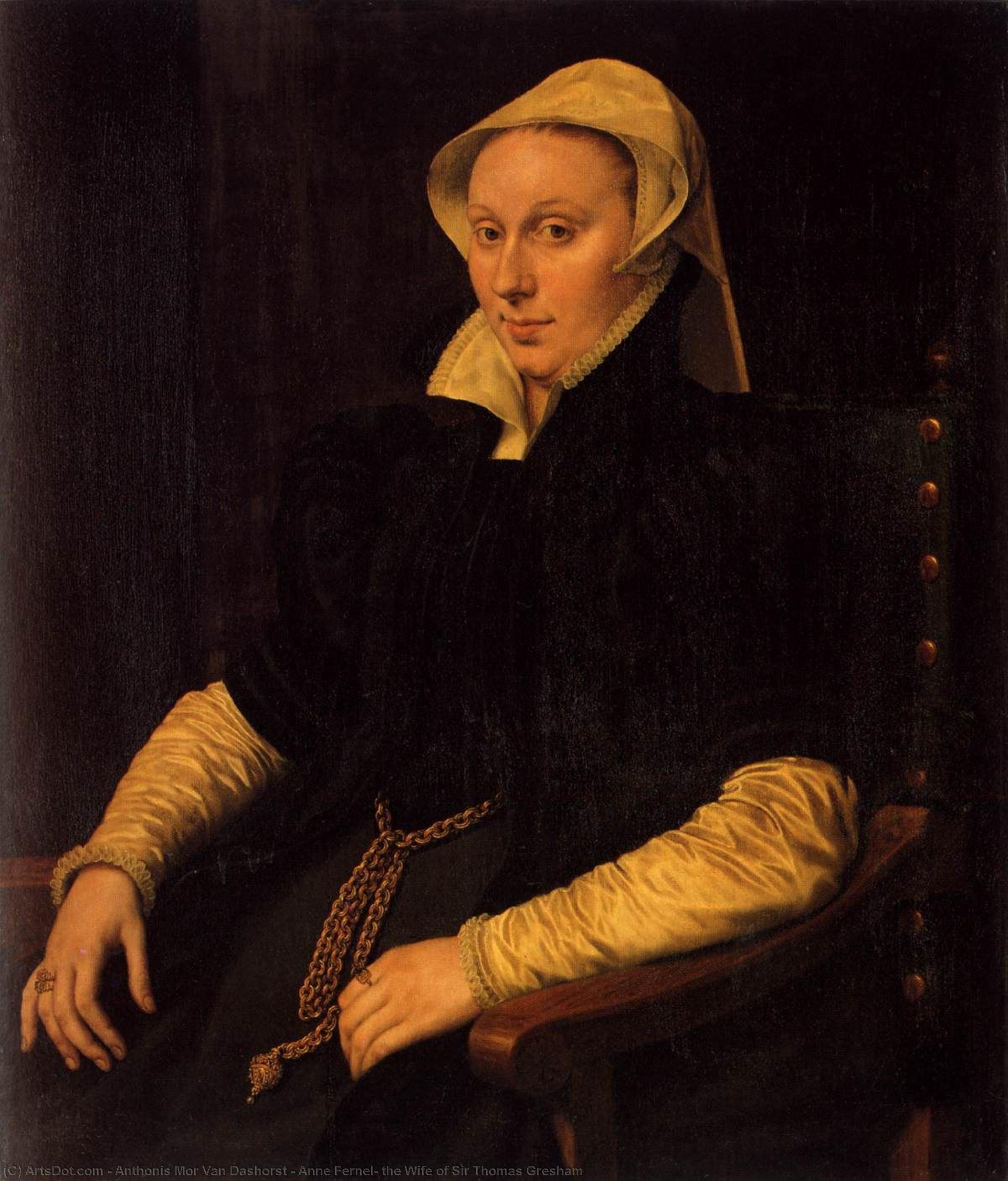 WikiOO.org - Encyclopedia of Fine Arts - Maľba, Artwork Anthonis Mor Van Dashorst - Anne Fernel, the Wife of Sir Thomas Gresham