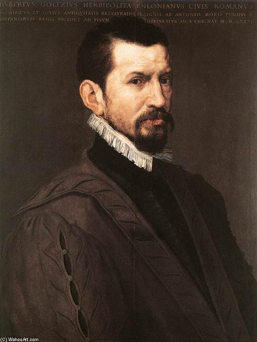 Wikioo.org - The Encyclopedia of Fine Arts - Painting, Artwork by Anthonis Mor Van Dashorst - Portrait of Hubert Goltzius