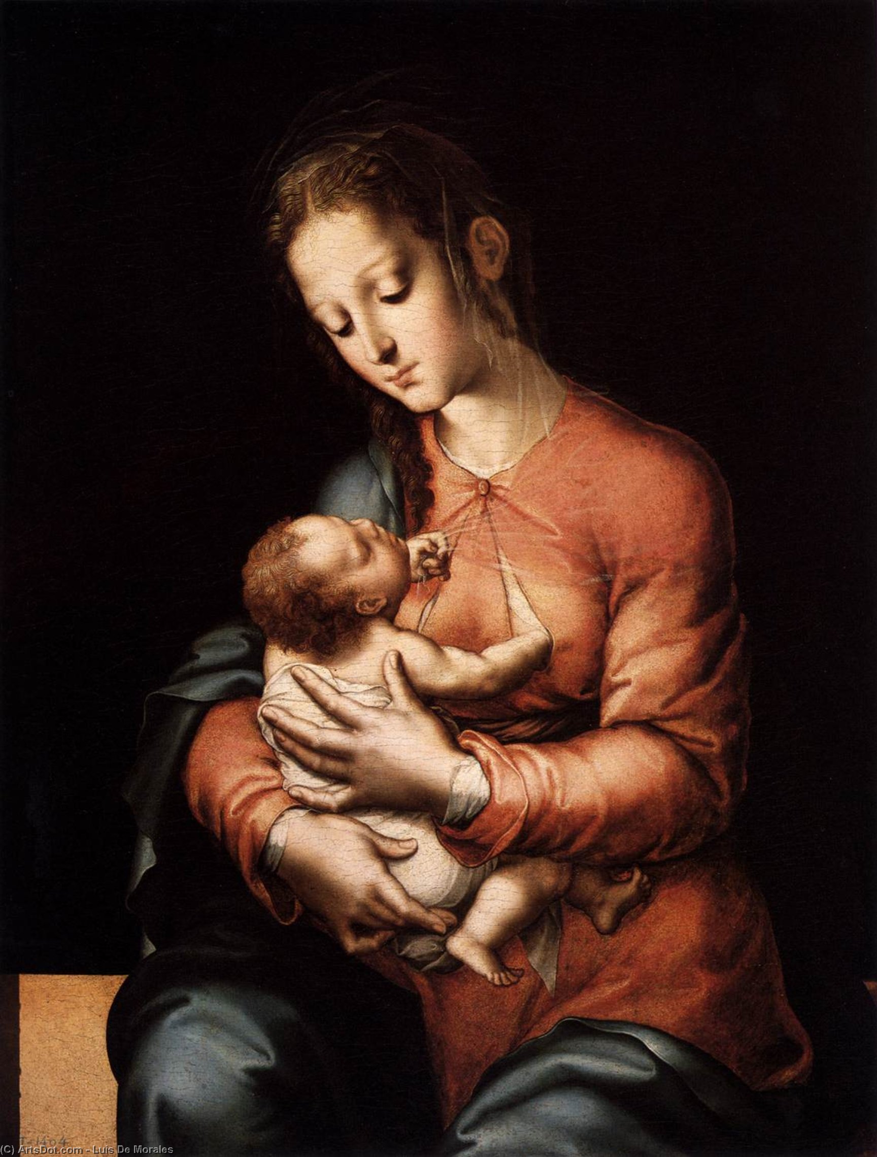 Wikioo.org – L'Enciclopedia delle Belle Arti - Pittura, Opere di Luis De Morales - madonna con l'estensione bambino