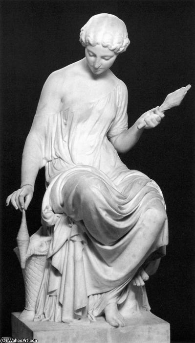 WikiOO.org - Encyclopedia of Fine Arts - Maľba, Artwork Mathurin Moreau - Woman Spinning
