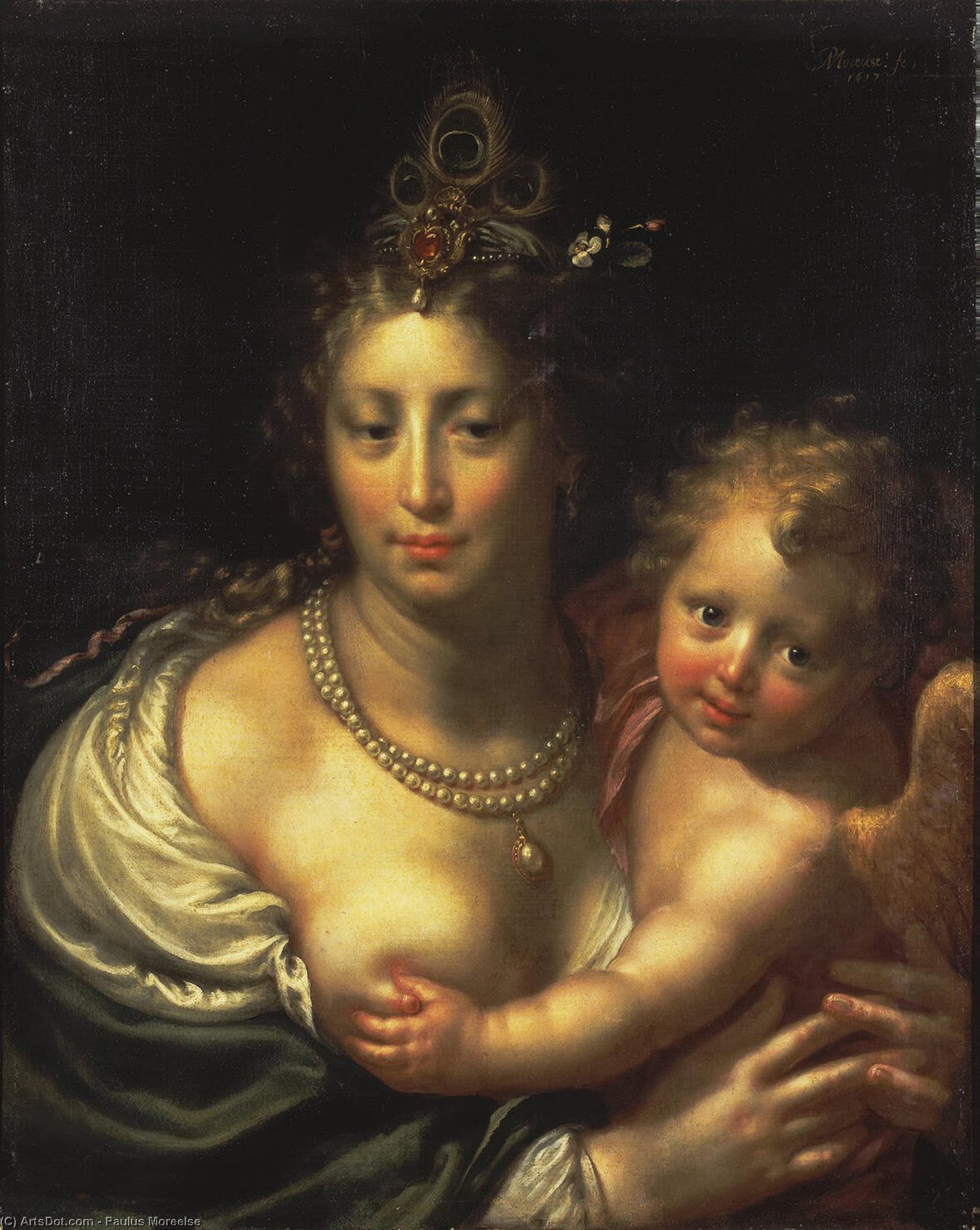 Wikioo.org - The Encyclopedia of Fine Arts - Painting, Artwork by Paulus Moreelse - Venus and Cupid