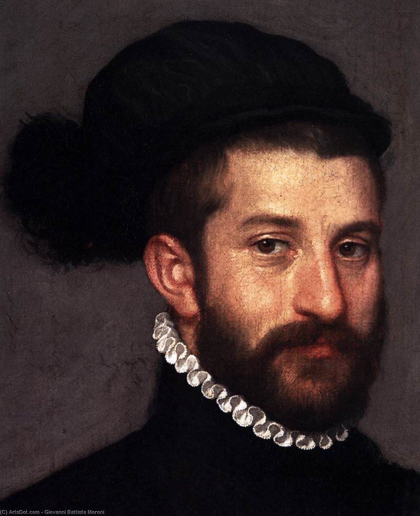 Wikioo.org - The Encyclopedia of Fine Arts - Painting, Artwork by Giovanni Battista Moroni - The Black Knight (detail)