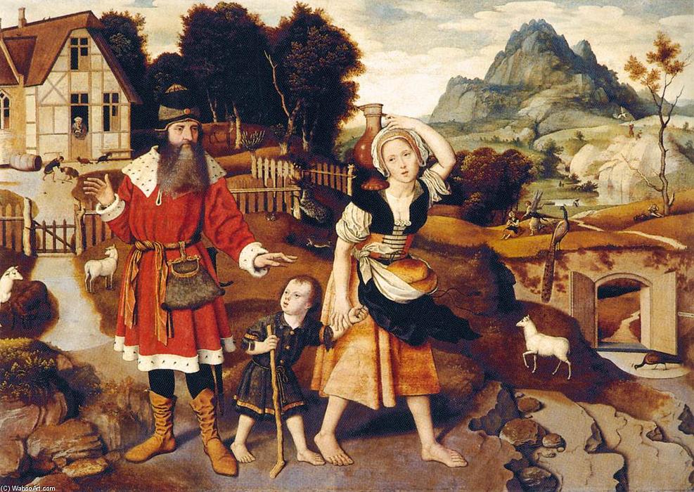 Wikioo.org - The Encyclopedia of Fine Arts - Painting, Artwork by Jan Mostaert - Abraham and Hagar
