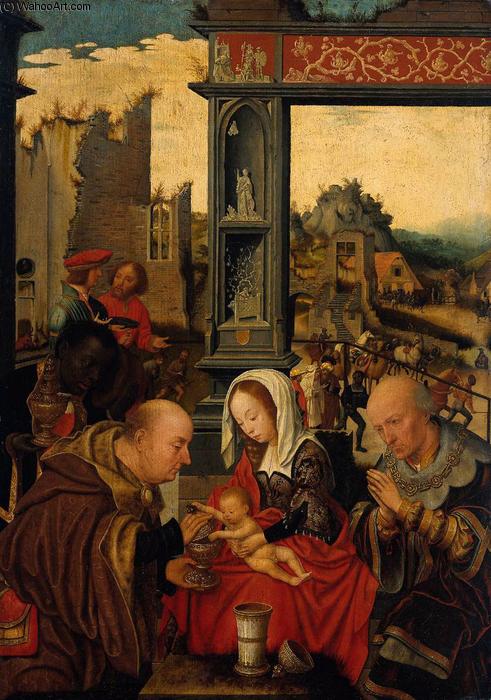 Wikioo.org - The Encyclopedia of Fine Arts - Painting, Artwork by Jan Mostaert - Adoration of the Magi