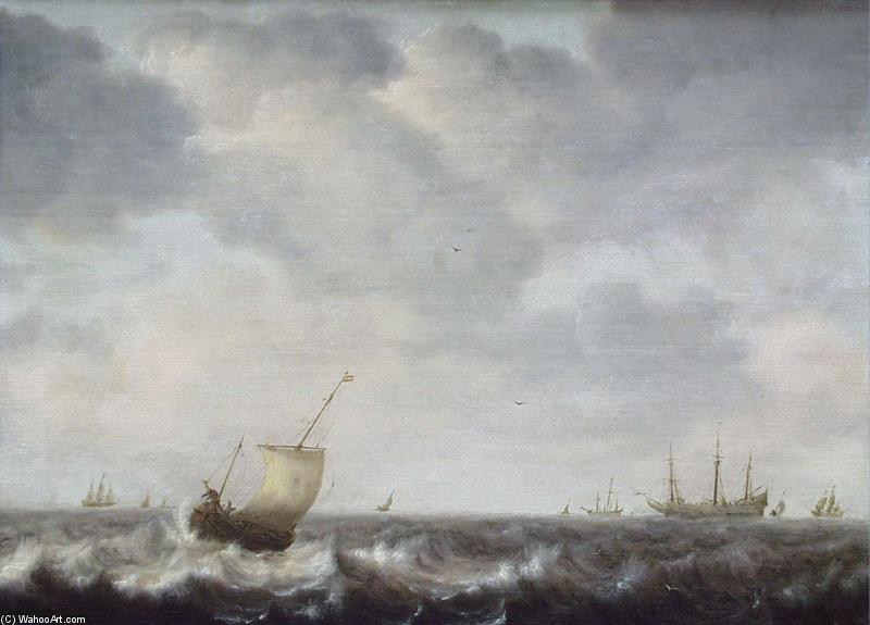 Wikioo.org - The Encyclopedia of Fine Arts - Painting, Artwork by Pieter The Elder Mulier - Turbulent Sea