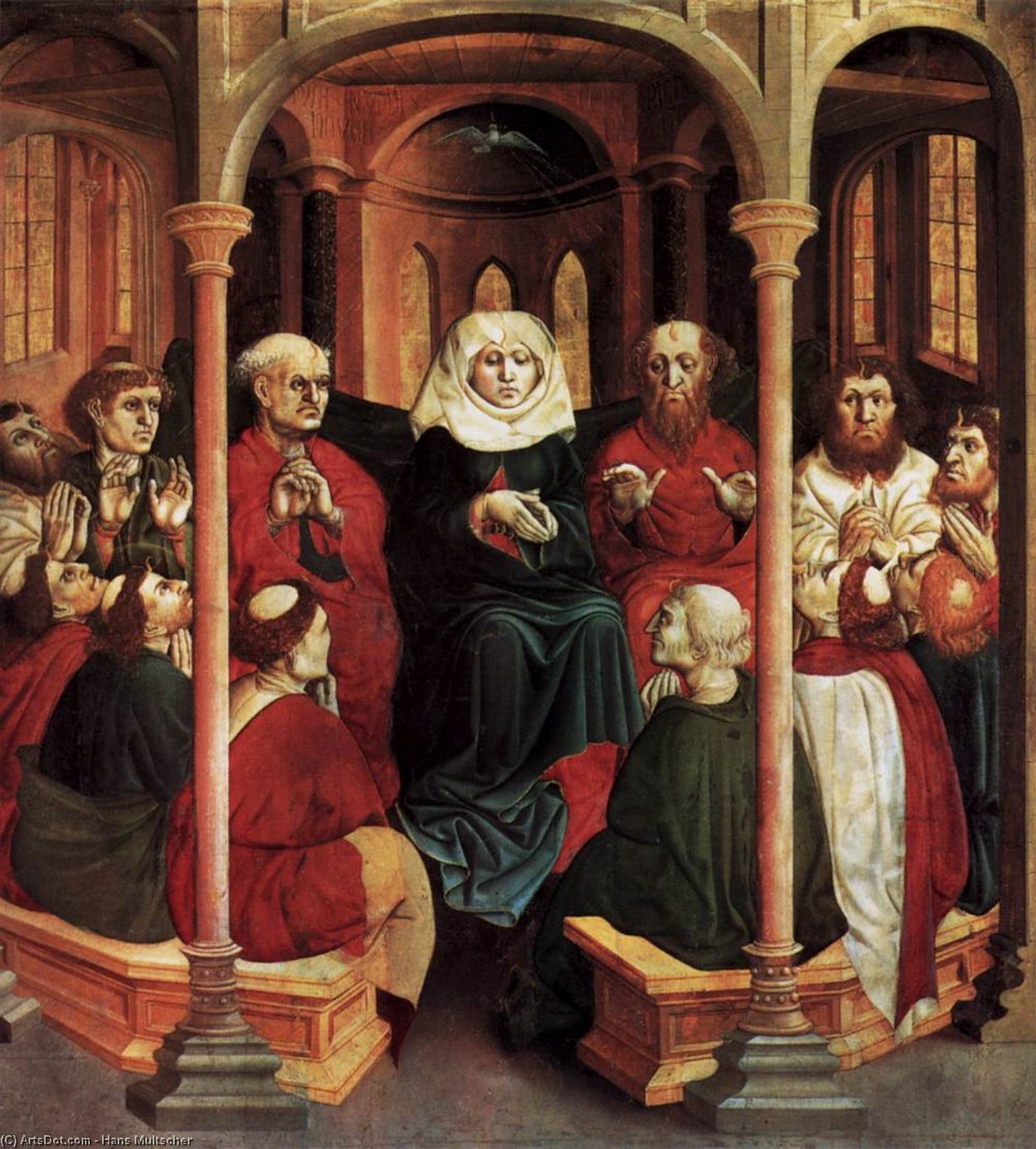 Wikioo.org - The Encyclopedia of Fine Arts - Painting, Artwork by Hans Multscher - Pentecost