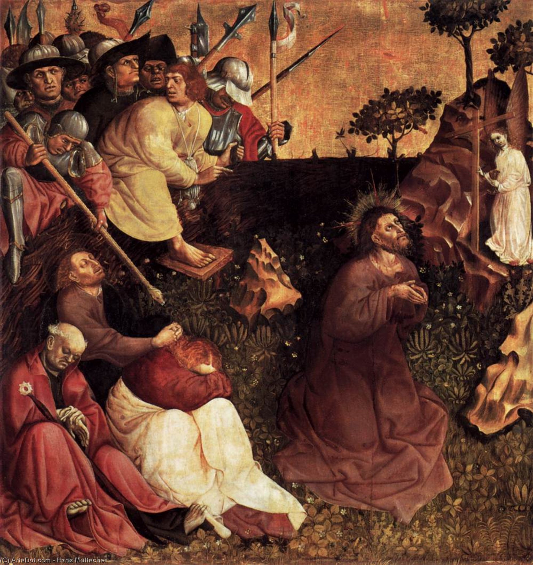 WikiOO.org - Encyclopedia of Fine Arts - Lukisan, Artwork Hans Multscher - Prayer on the Mount of Olives