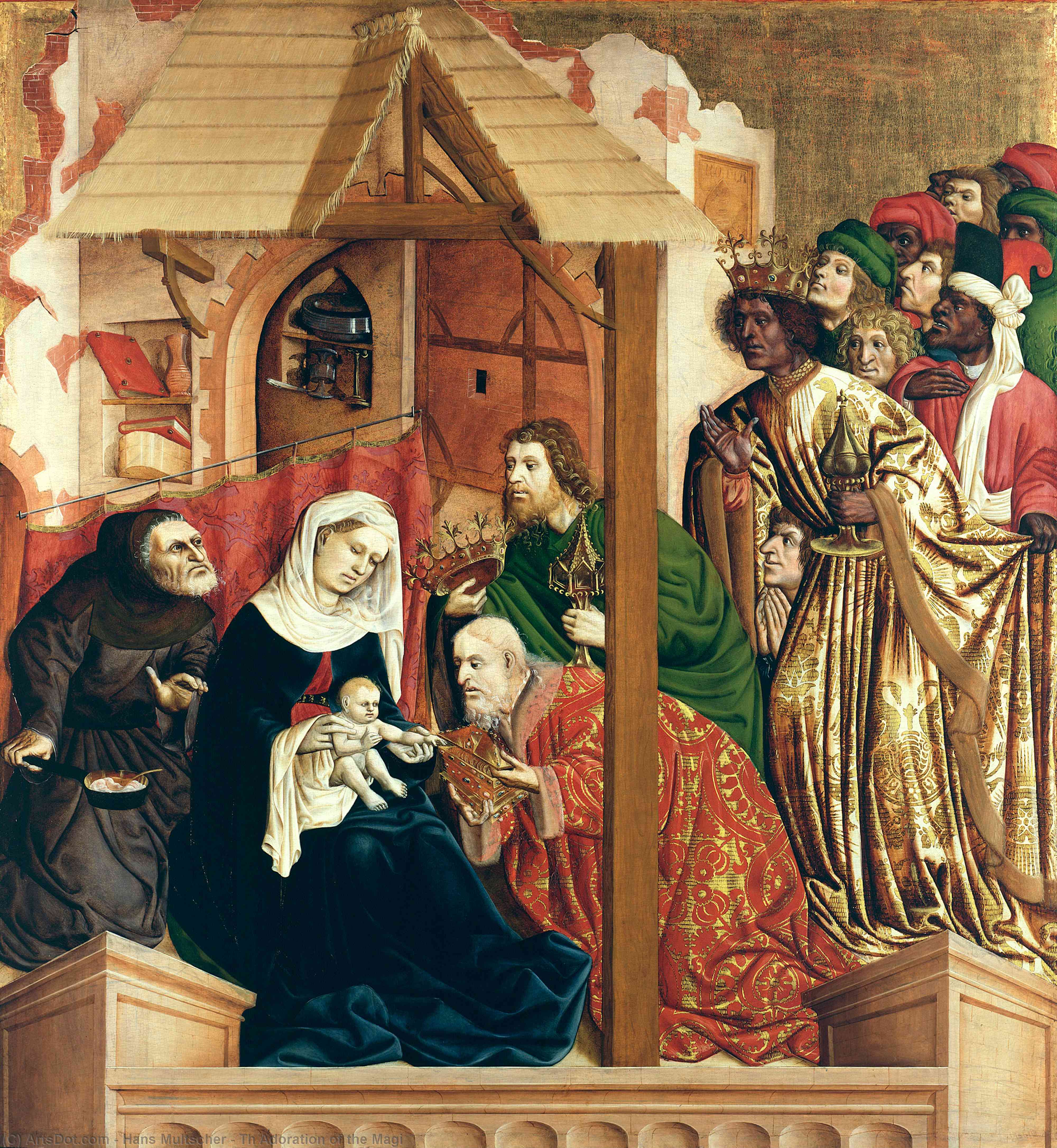 WikiOO.org - Encyclopedia of Fine Arts - Målning, konstverk Hans Multscher - Th Adoration of the Magi