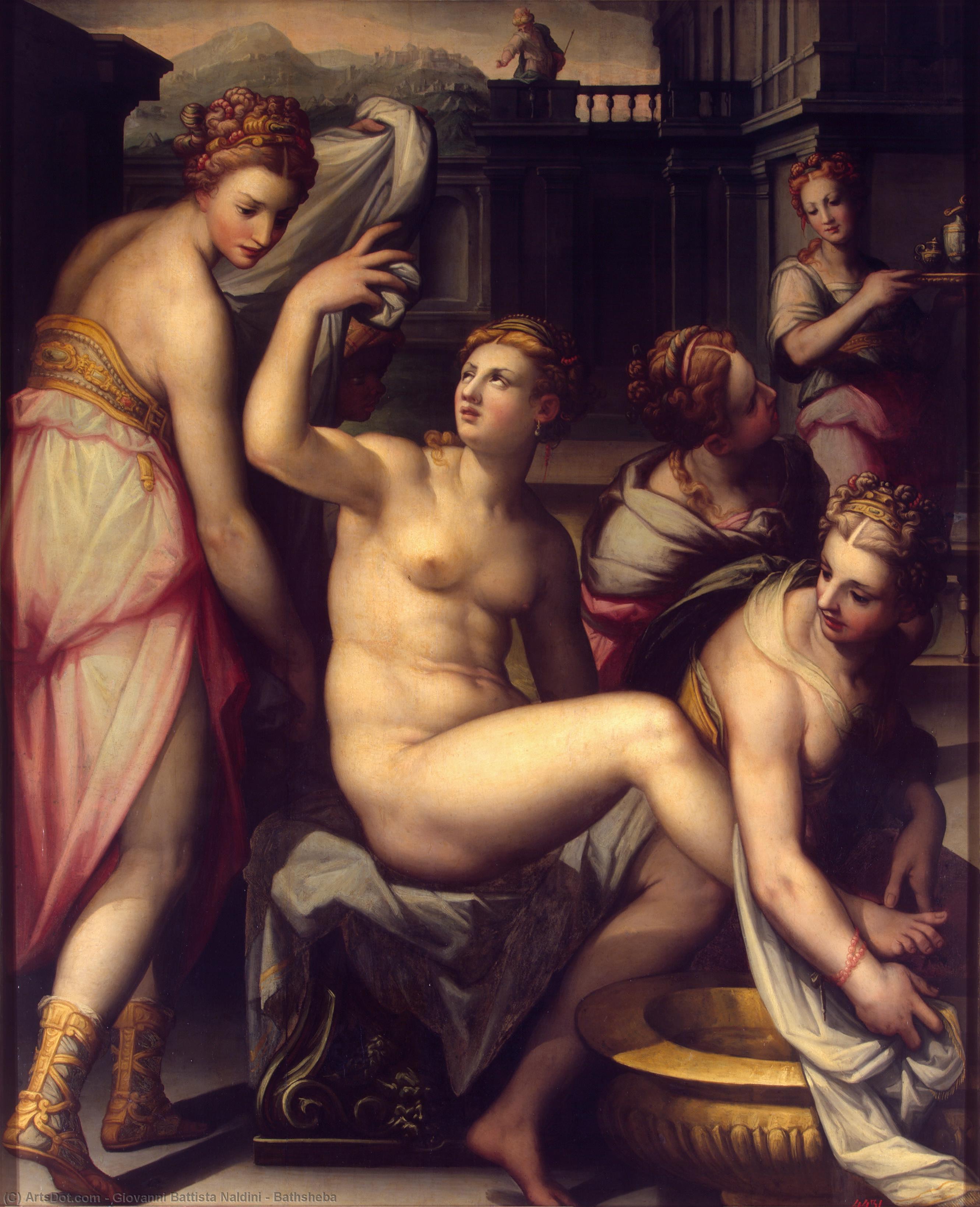 Wikioo.org – La Enciclopedia de las Bellas Artes - Pintura, Obras de arte de Giovanni Battista Naldini - Betsabé