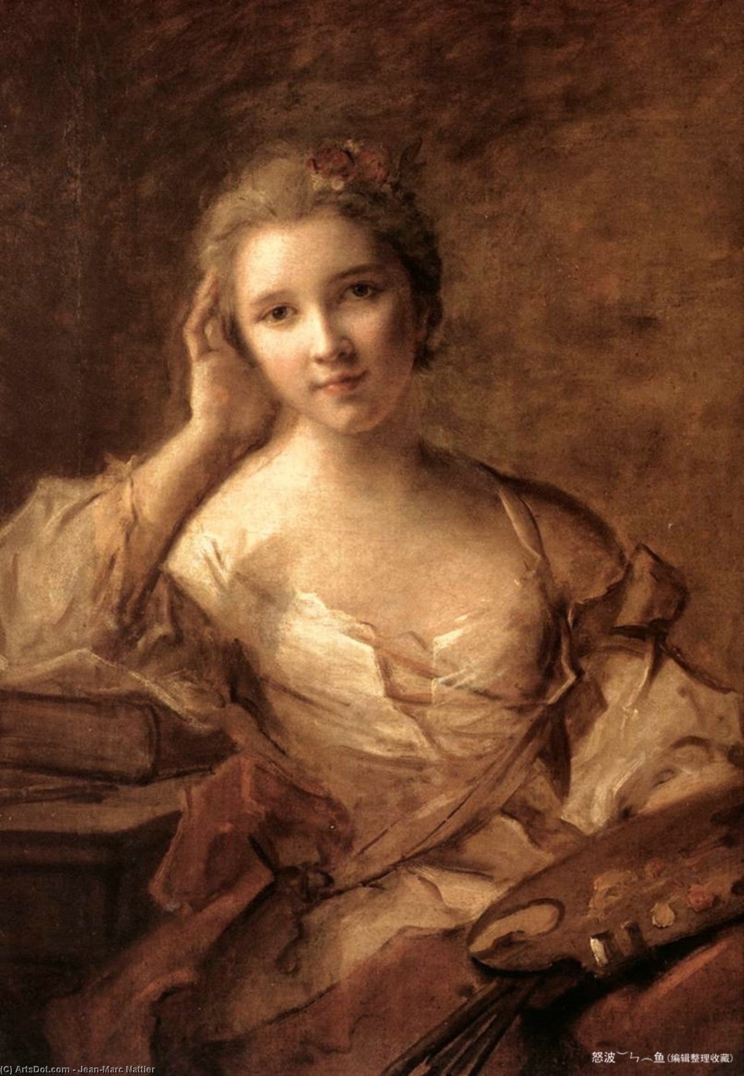 Wikioo.org - The Encyclopedia of Fine Arts - Painting, Artwork by Jean-Marc Nattier - Portrait of a Young Woman Painter