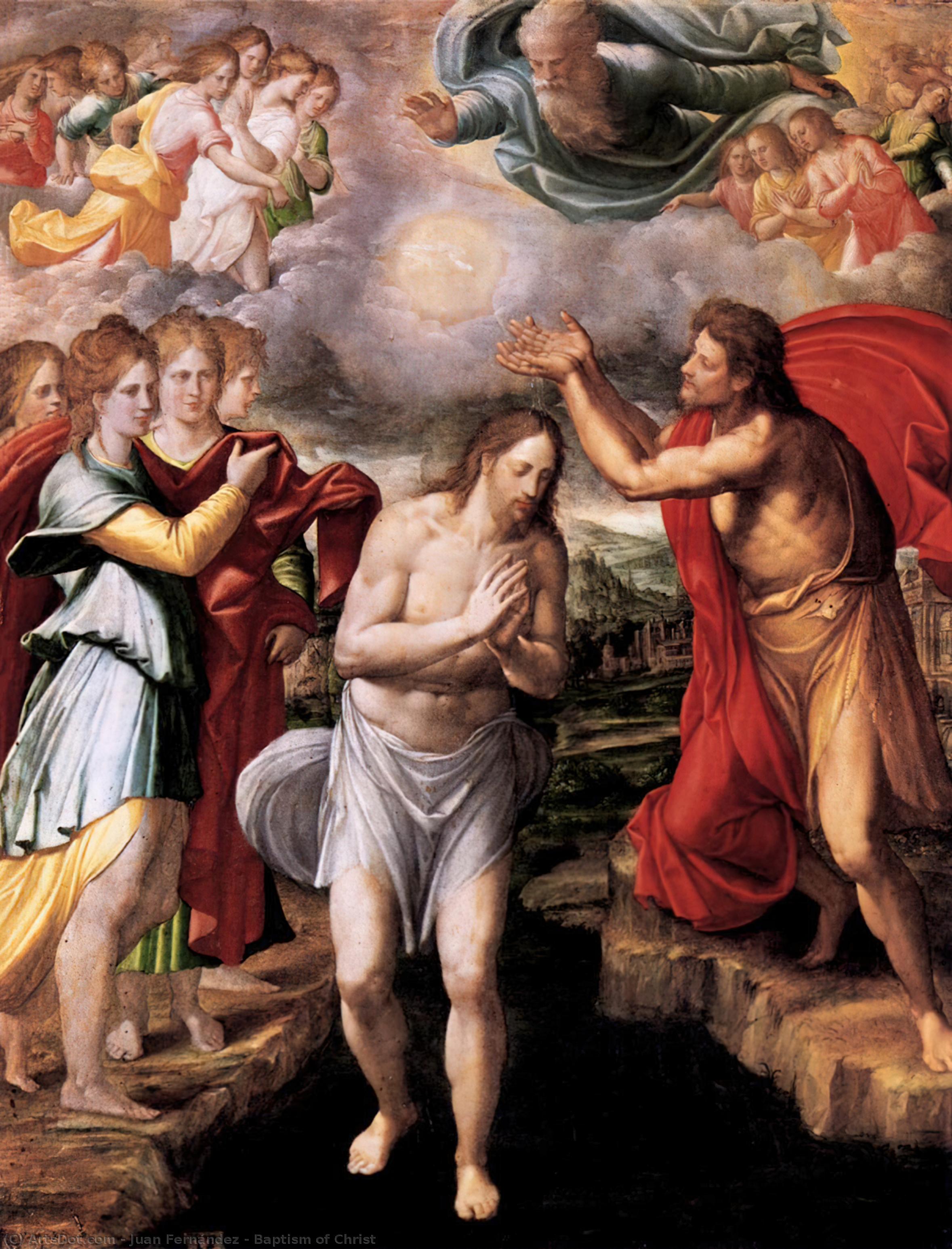 WikiOO.org - Enciklopedija dailės - Tapyba, meno kuriniai Juan Fernández - Baptism of Christ