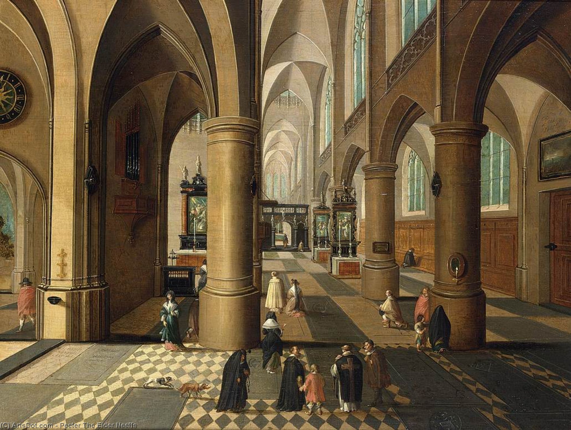 Wikioo.org - The Encyclopedia of Fine Arts - Painting, Artwork by Peeter Neeffs The Elder - Church Interior