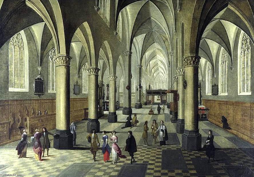 Wikioo.org - The Encyclopedia of Fine Arts - Painting, Artwork by Peeter Neeffs The Younger - Interior of a Cathedral