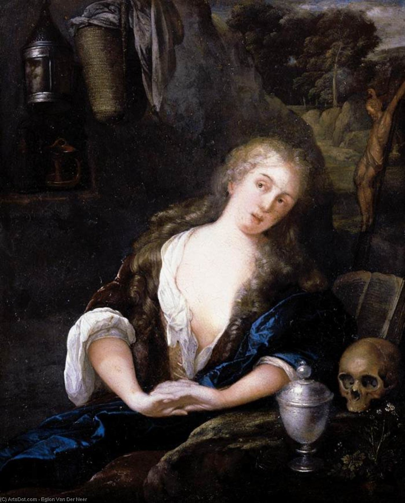 Wikioo.org - The Encyclopedia of Fine Arts - Painting, Artwork by Eglon Van Der Neer - The Penitent Magdalene