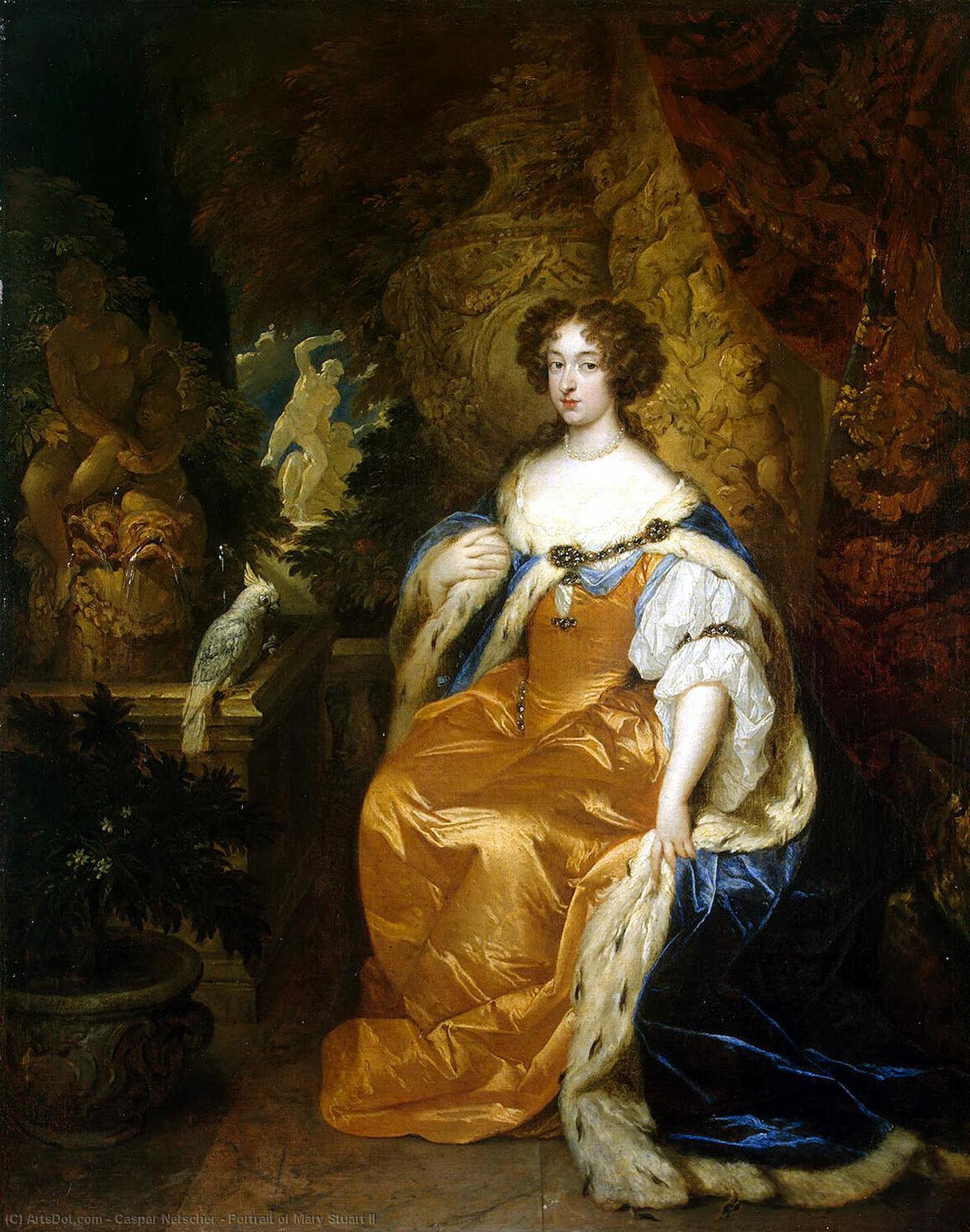 Wikioo.org - สารานุกรมวิจิตรศิลป์ - จิตรกรรม Caspar Netscher - Portrait of Mary Stuart II