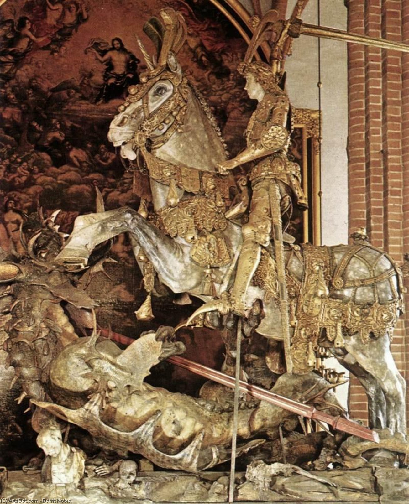 WikiOO.org - Енциклопедия за изящни изкуства - Живопис, Произведения на изкуството Bernt Notke - St George and the Dragon (detail)