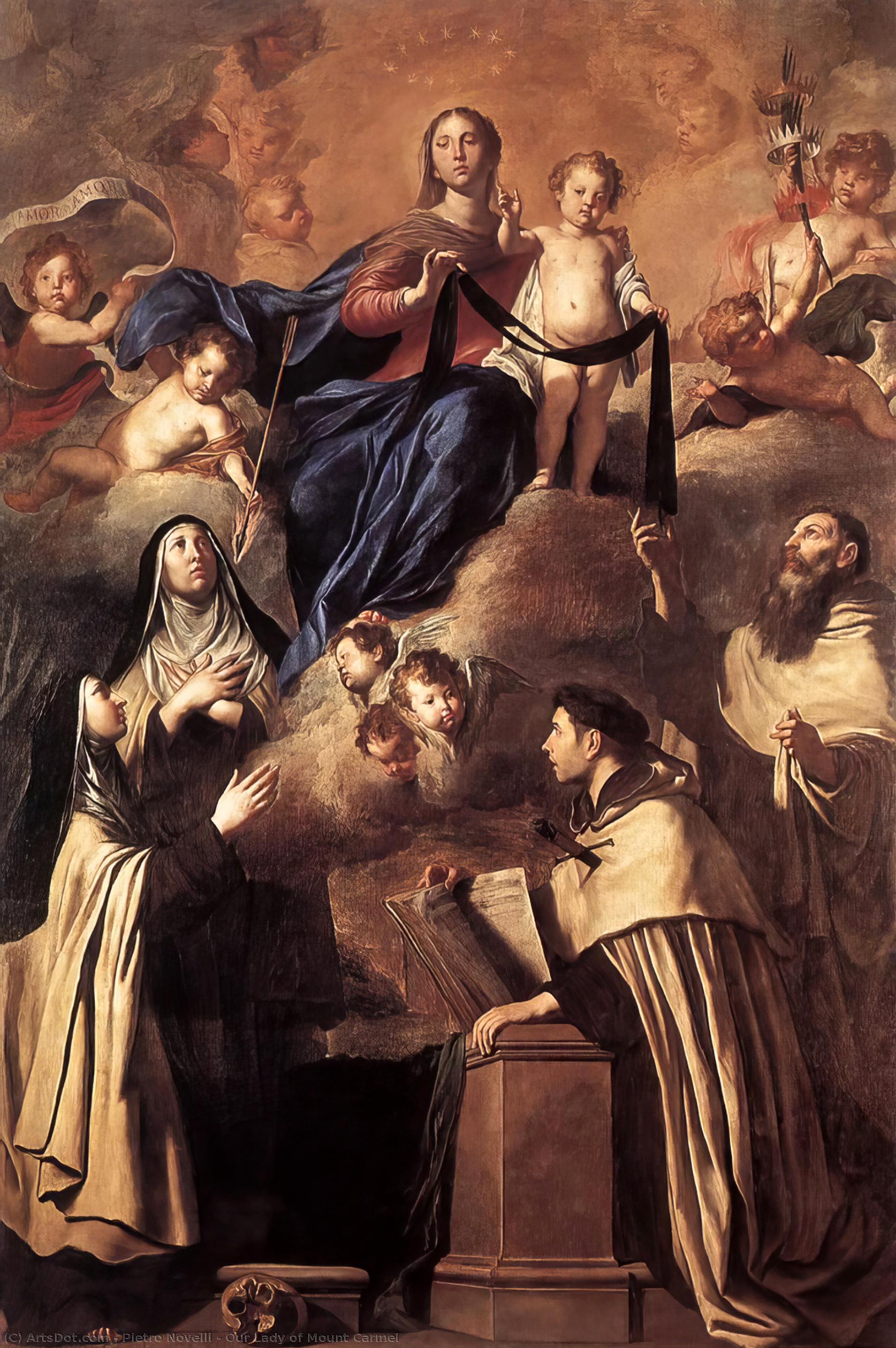 WikiOO.org – 美術百科全書 - 繪畫，作品 Pietro Novelli - 圣母 的  安装  卡梅尔