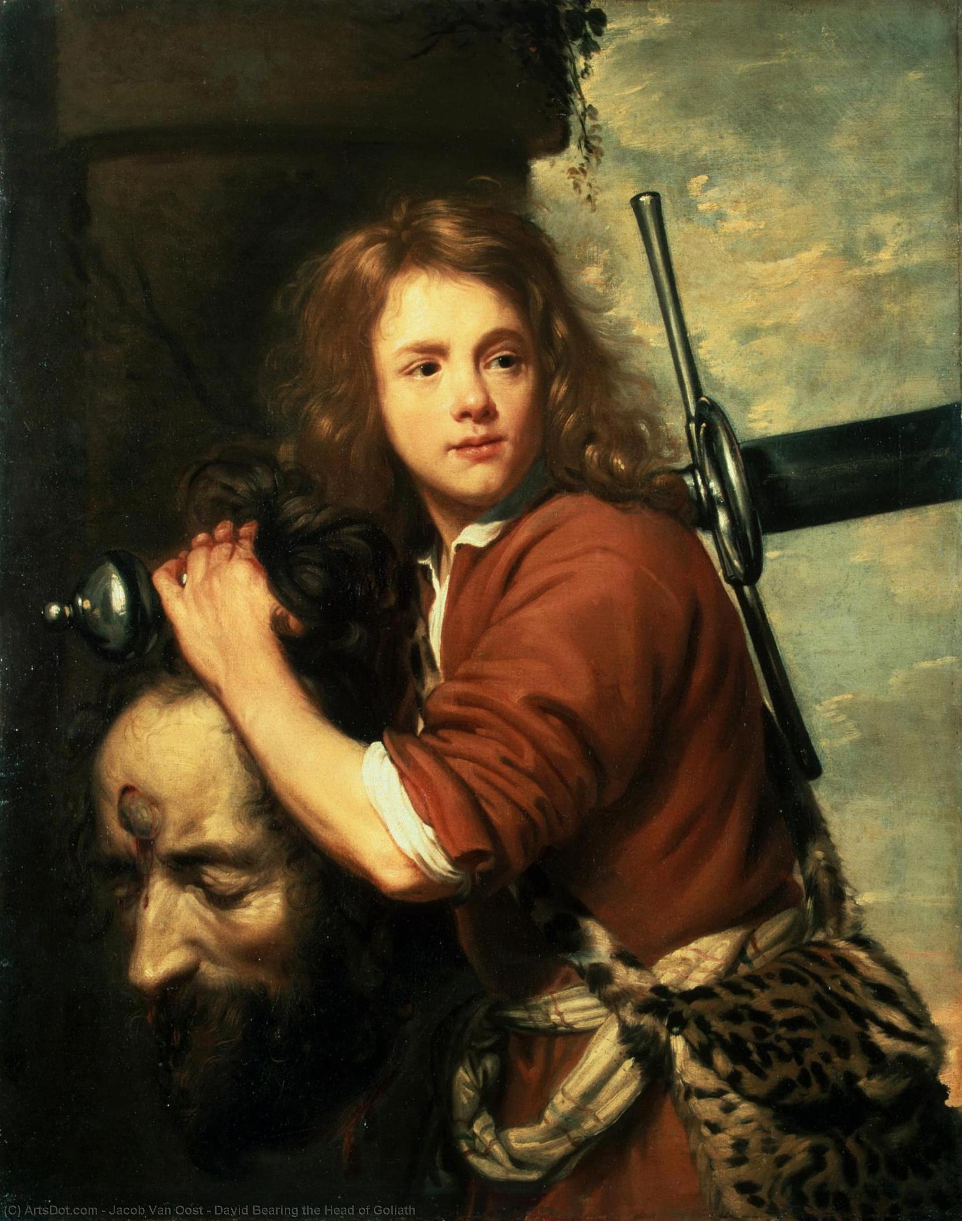 Wikioo.org – L'Enciclopedia delle Belle Arti - Pittura, Opere di Jacob Van Oost - David Cuscinetto la testa di Golia