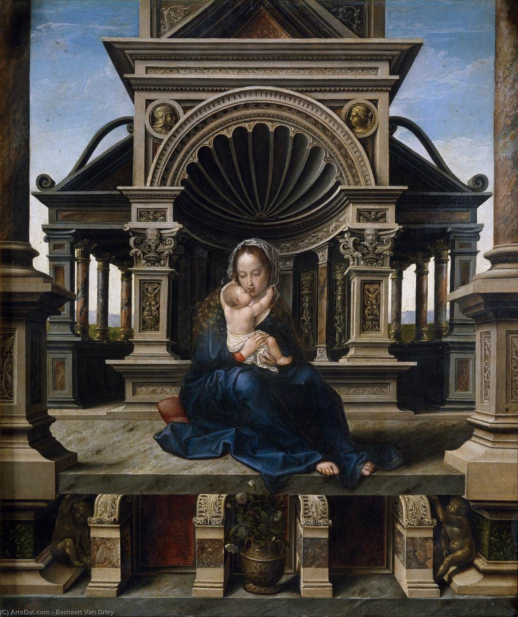 Wikioo.org – La Enciclopedia de las Bellas Artes - Pintura, Obras de arte de Bernaert Van Orley - Virgen de Lovaina