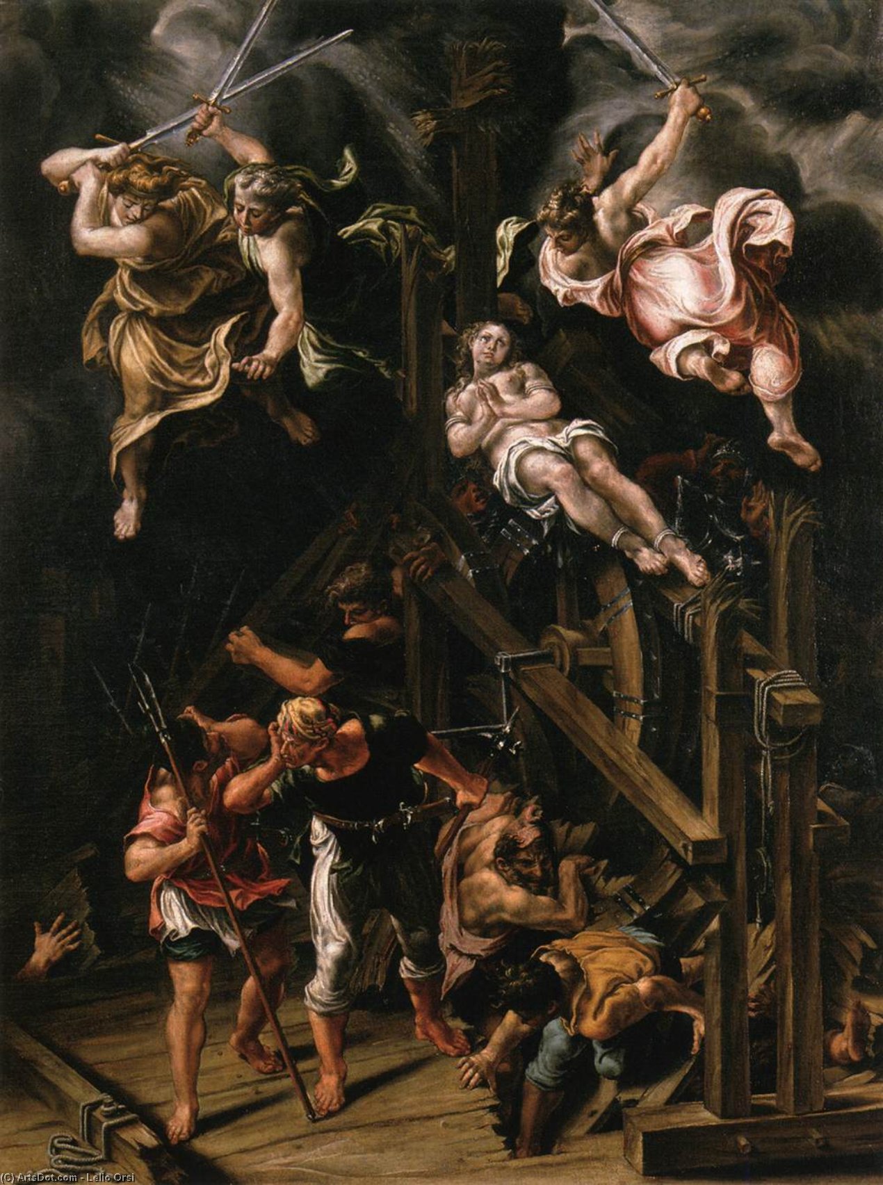 Wikioo.org - The Encyclopedia of Fine Arts - Painting, Artwork by Lelio Orsi - Martyrdom of St Catherine of Alexandria