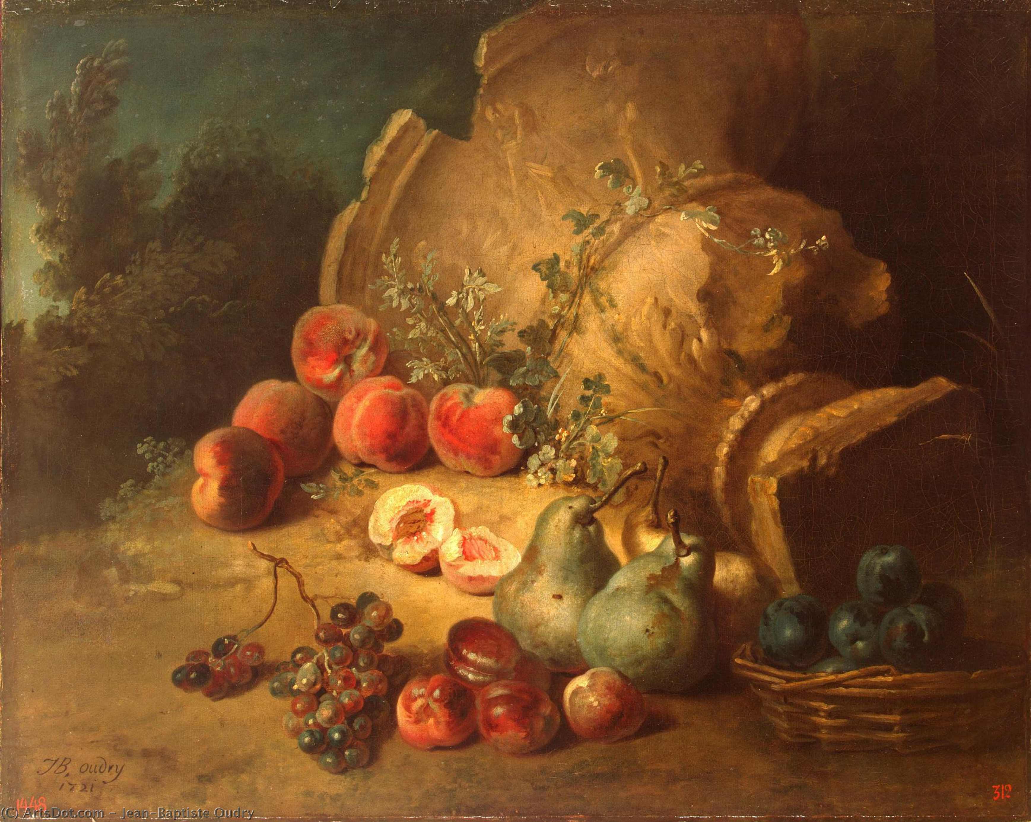 WikiOO.org - 백과 사전 - 회화, 삽화 Jean-Baptiste Oudry - Still-Life with Fruit