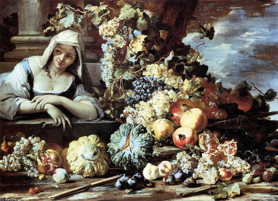 Wikioo.org - The Encyclopedia of Fine Arts - Painting, Artwork by Michele Pace Del Campidoglio - Still-Life with a Female Figure