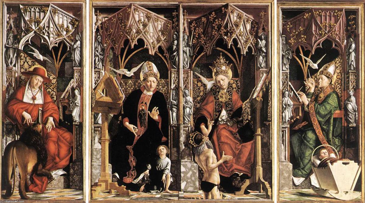 Wikioo.org - The Encyclopedia of Fine Arts - Painting, Artwork by Michael Pacher - Altarpiece of the Church Fathers