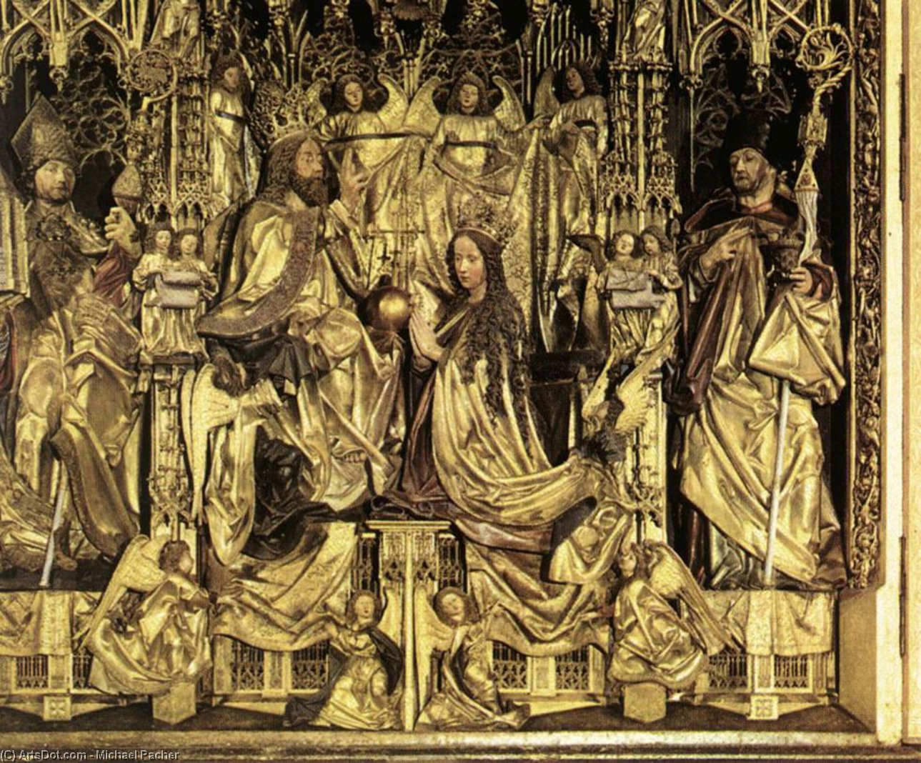 Wikioo.org - Encyklopedia Sztuk Pięknych - Malarstwo, Grafika Michael Pacher - Coronation of the Virgin