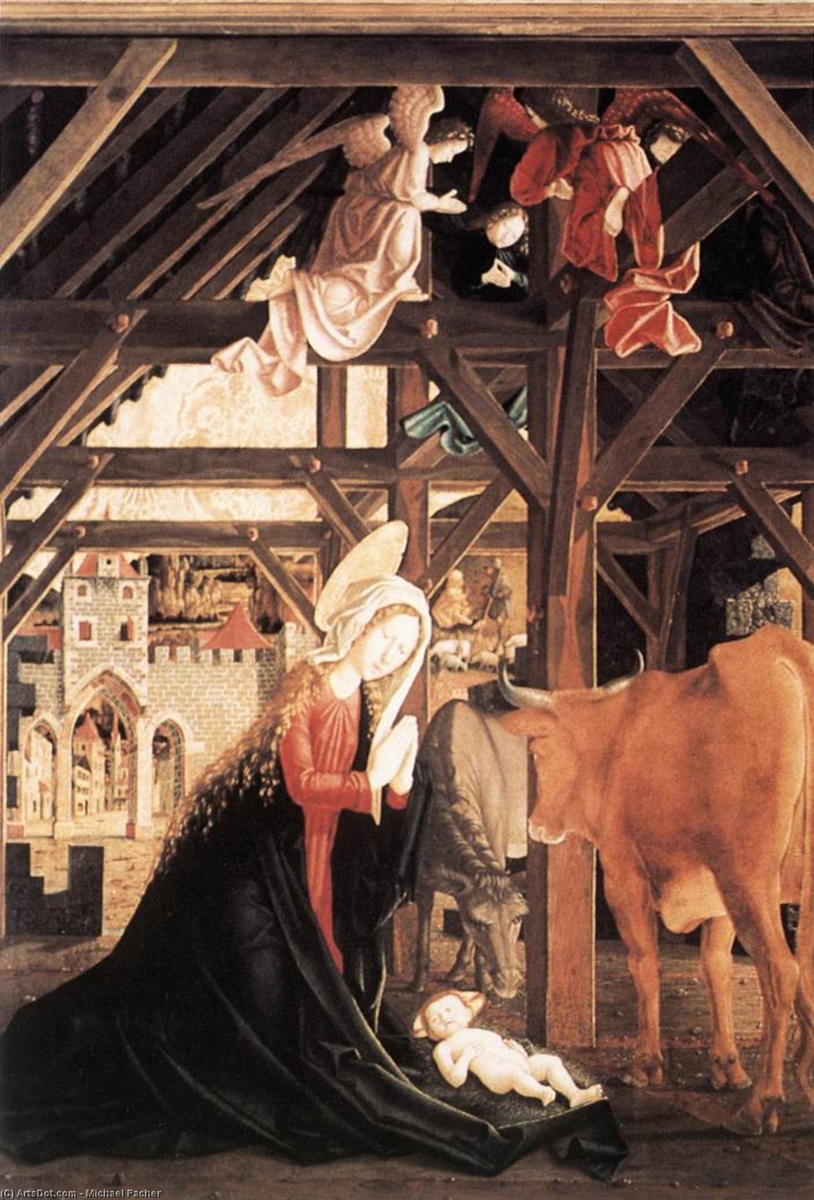 WikiOO.org - Енциклопедия за изящни изкуства - Живопис, Произведения на изкуството Michael Pacher - St Wolfgang Altarpiece: Nativity