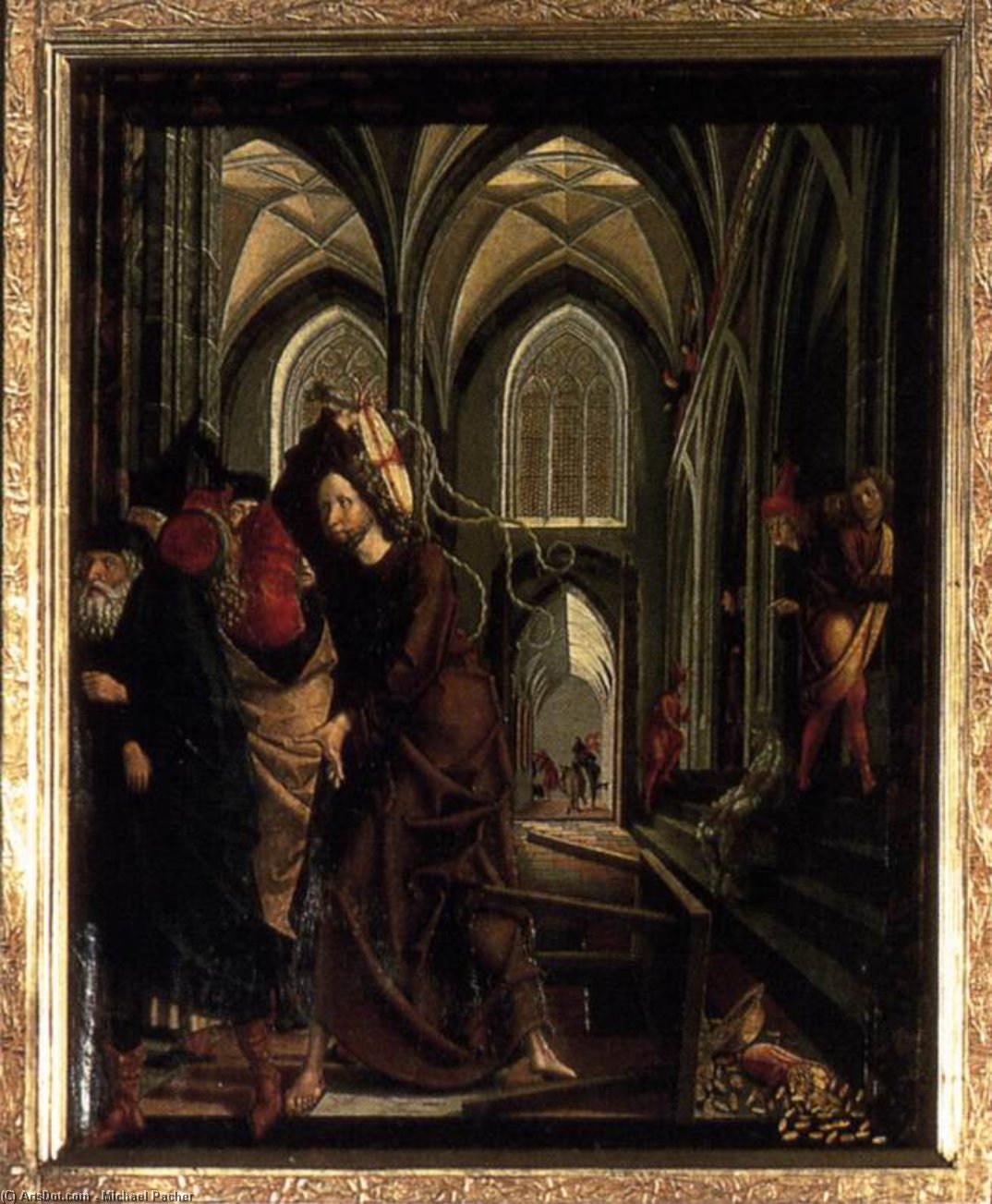 Wikioo.org - The Encyclopedia of Fine Arts - Painting, Artwork by Michael Pacher - St Wolfgang Altarpiece: Purification of the Temple