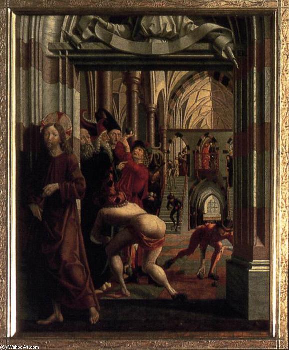 Wikioo.org - Bách khoa toàn thư về mỹ thuật - Vẽ tranh, Tác phẩm nghệ thuật Michael Pacher - St Wolfgang Altarpiece: The Attempt to Stone Christ