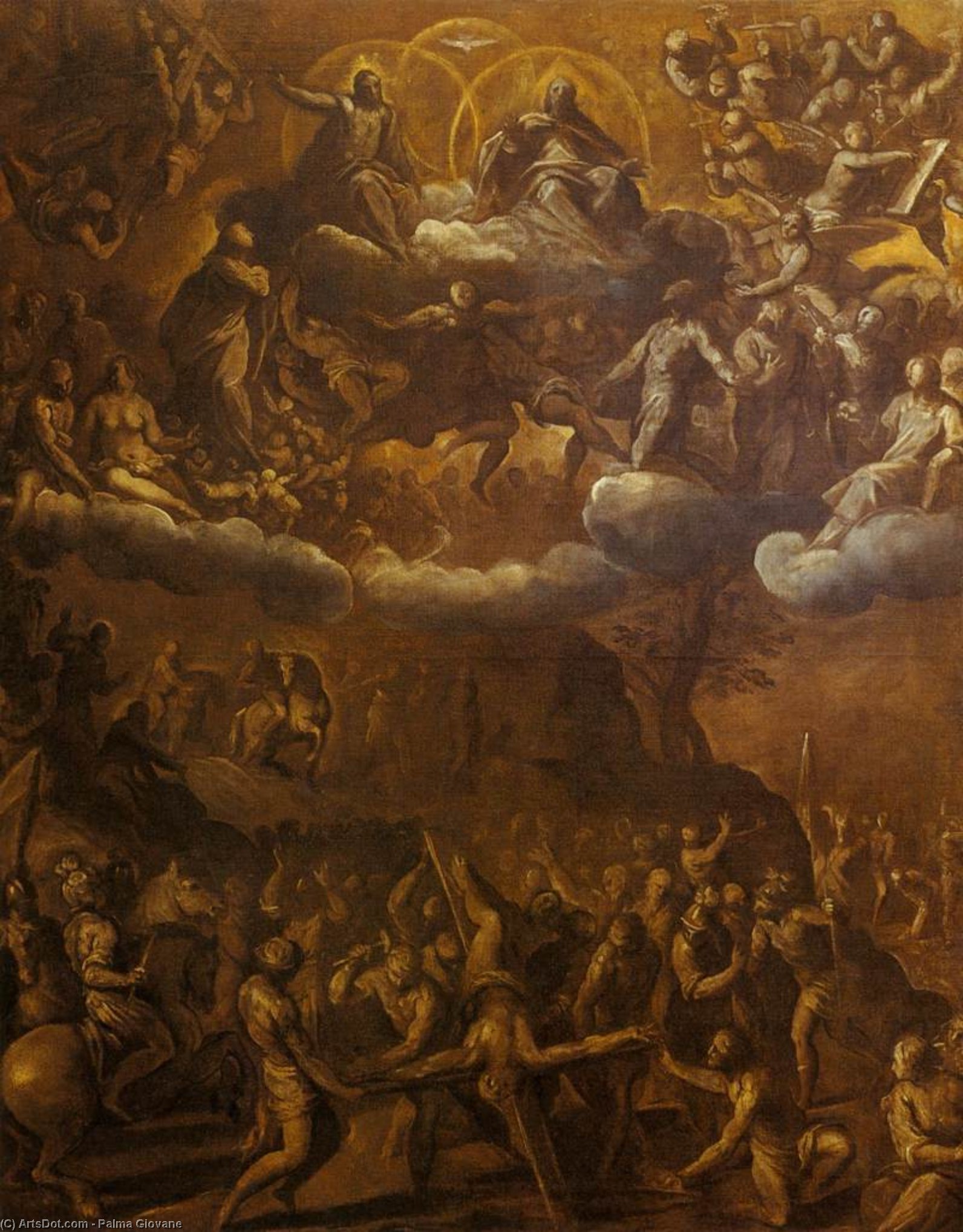 WikiOO.org - Encyclopedia of Fine Arts - Festés, Grafika Palma Giovane - The Crucifixion of St Peter