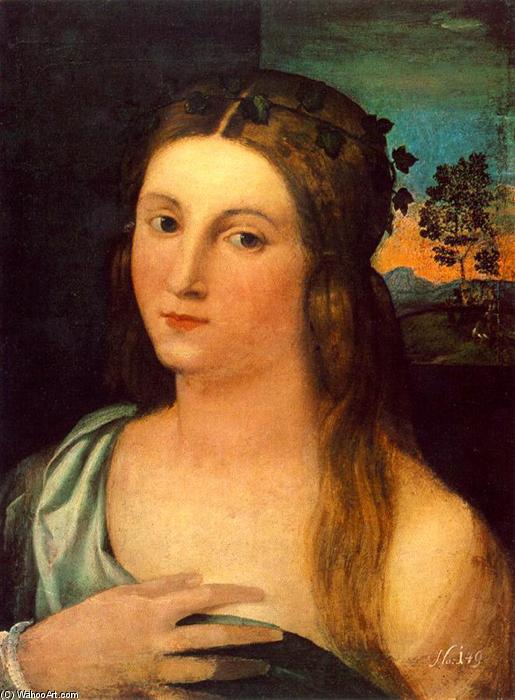 Wikioo.org - The Encyclopedia of Fine Arts - Painting, Artwork by Palma Vecchio - Portrait of a Young Woman