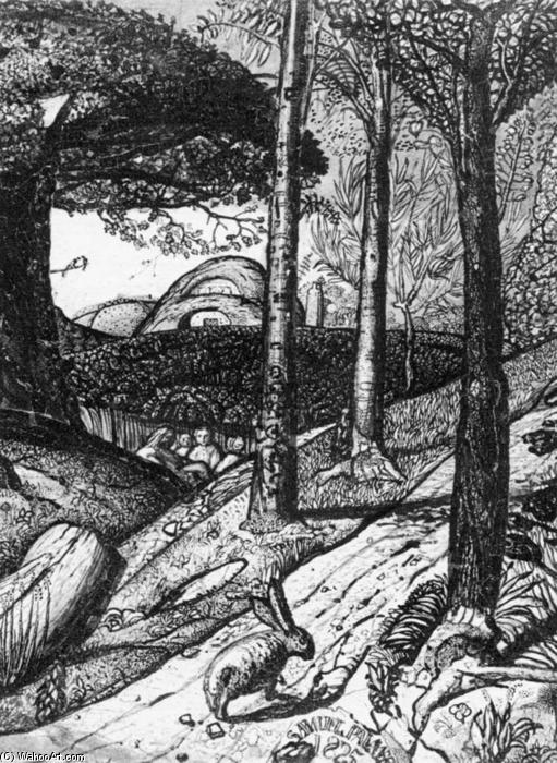 WikiOO.org - Enciklopedija likovnih umjetnosti - Slikarstvo, umjetnička djela Samuel Palmer - Early Morning (detail)