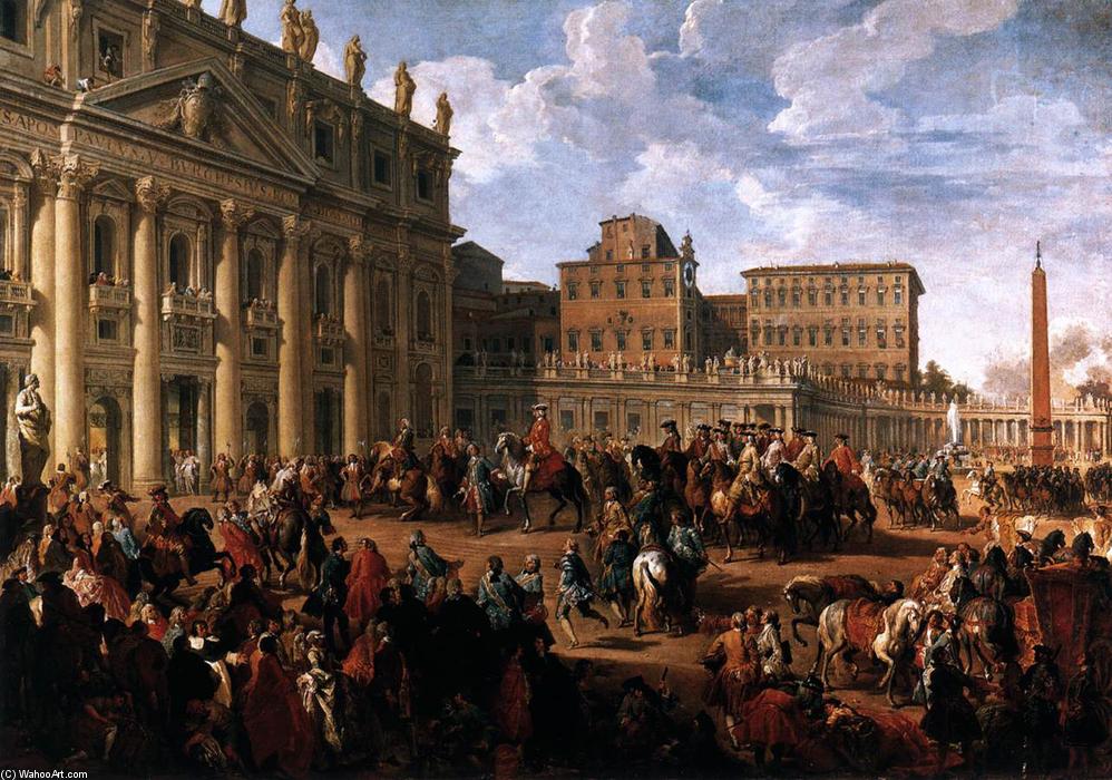 Wikioo.org - The Encyclopedia of Fine Arts - Painting, Artwork by Giovanni Paolo Pannini - Charles III at St Peter's
