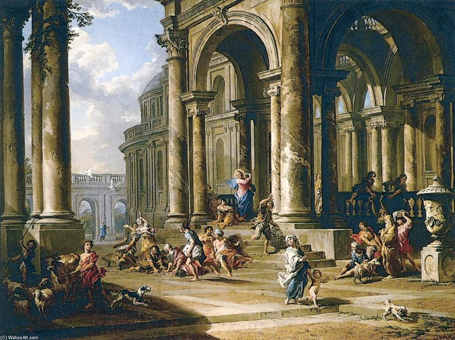 WikiOO.org - Enciclopédia das Belas Artes - Pintura, Arte por Giovanni Paolo Pannini - Expulsion of the Moneychangers from the Temple