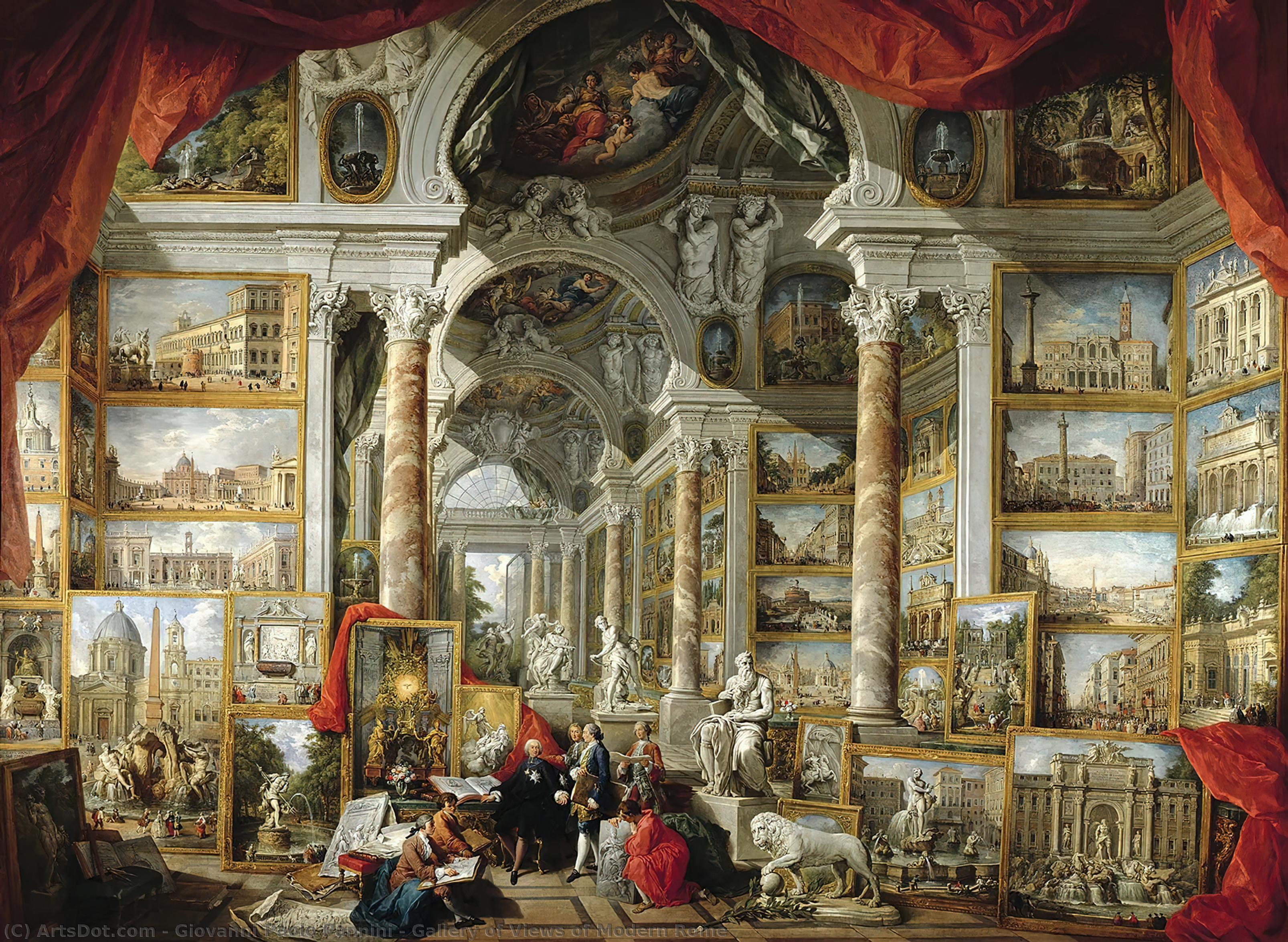Wikioo.org - Bách khoa toàn thư về mỹ thuật - Vẽ tranh, Tác phẩm nghệ thuật Giovanni Paolo Pannini - Gallery of Views of Modern Rome