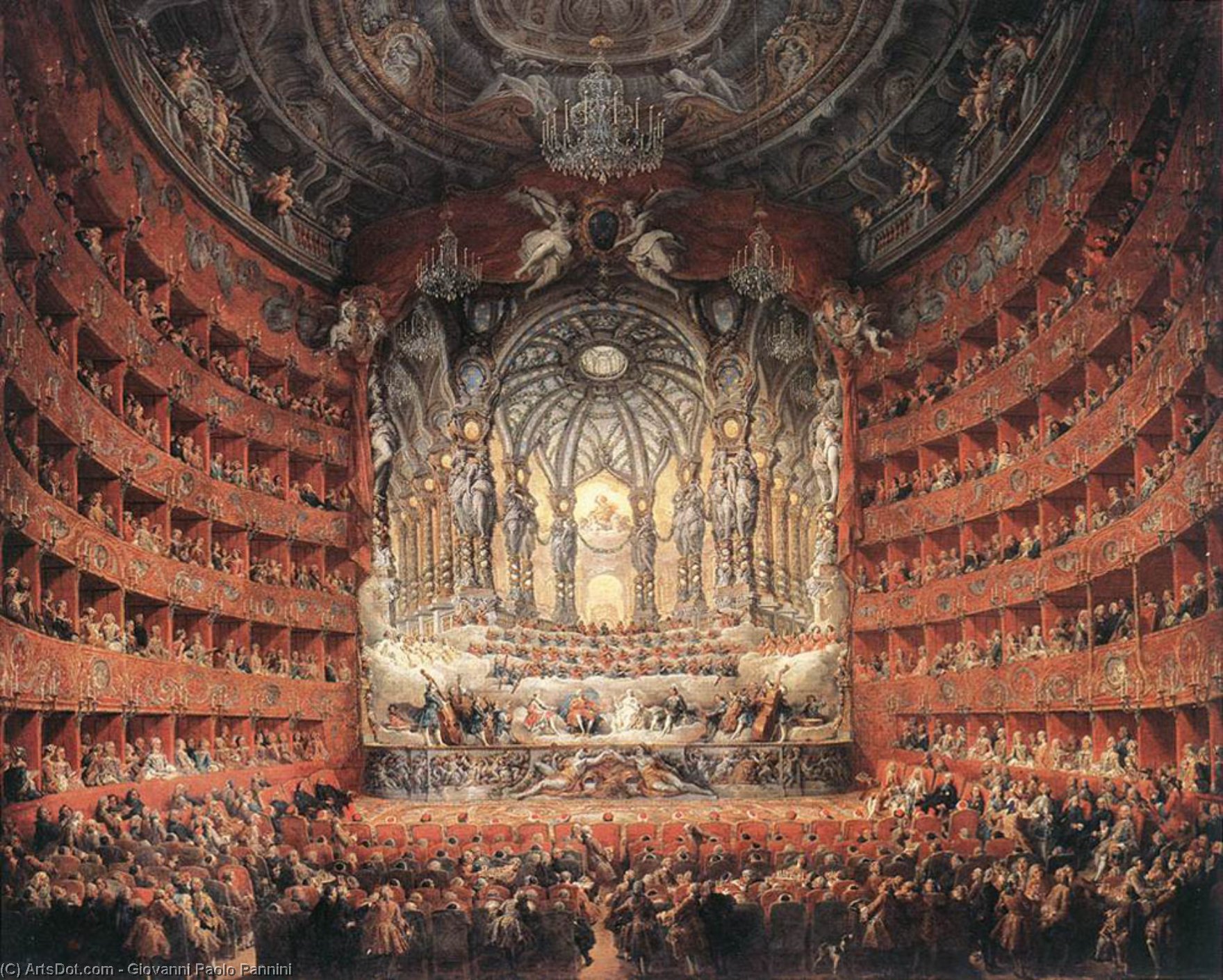 Wikioo.org - The Encyclopedia of Fine Arts - Painting, Artwork by Giovanni Paolo Pannini - Musical Fête