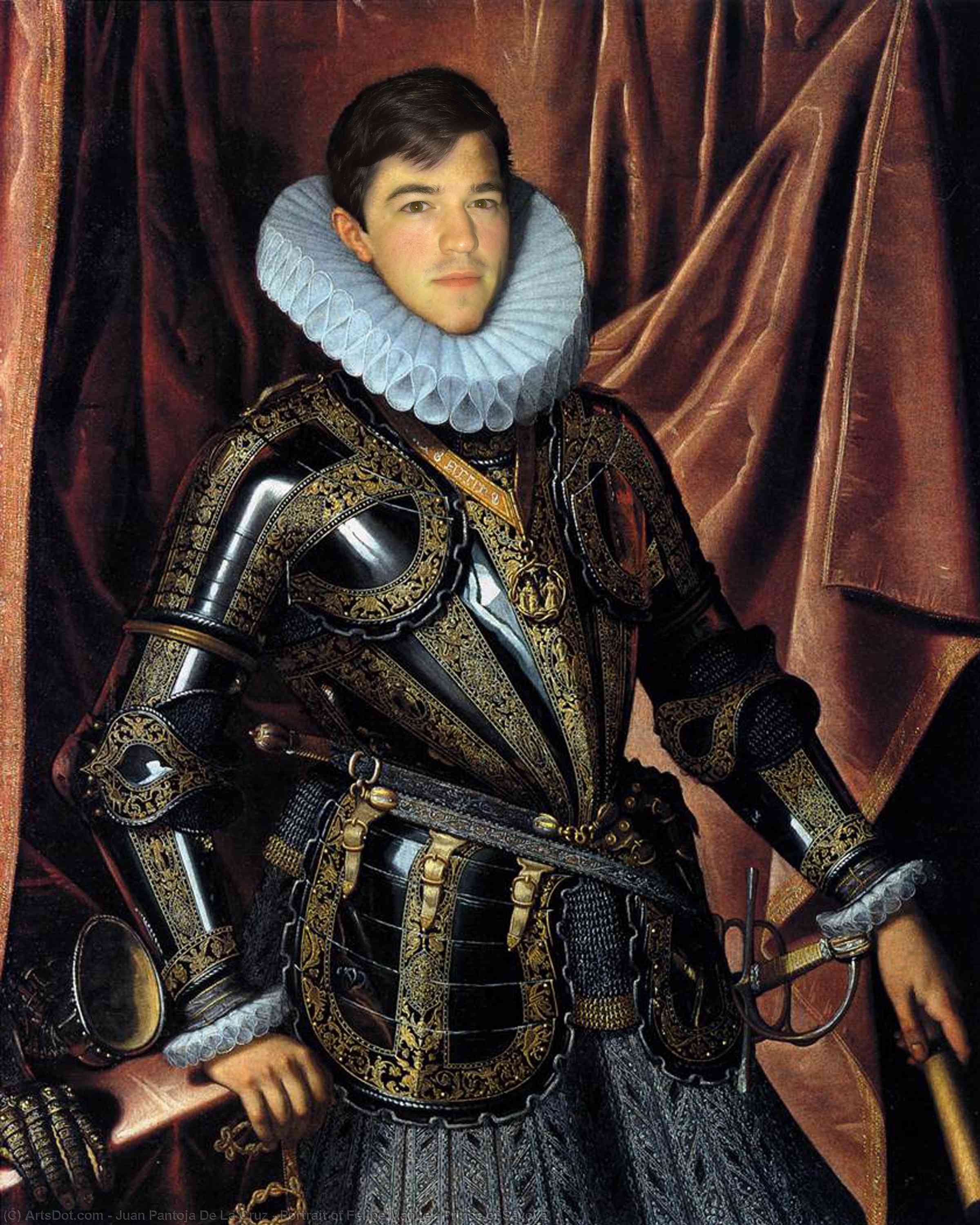 Wikioo.org - The Encyclopedia of Fine Arts - Painting, Artwork by Juan Pantoja De La Cruz - Portrait of Felipe Manuel, Prince of Savoya