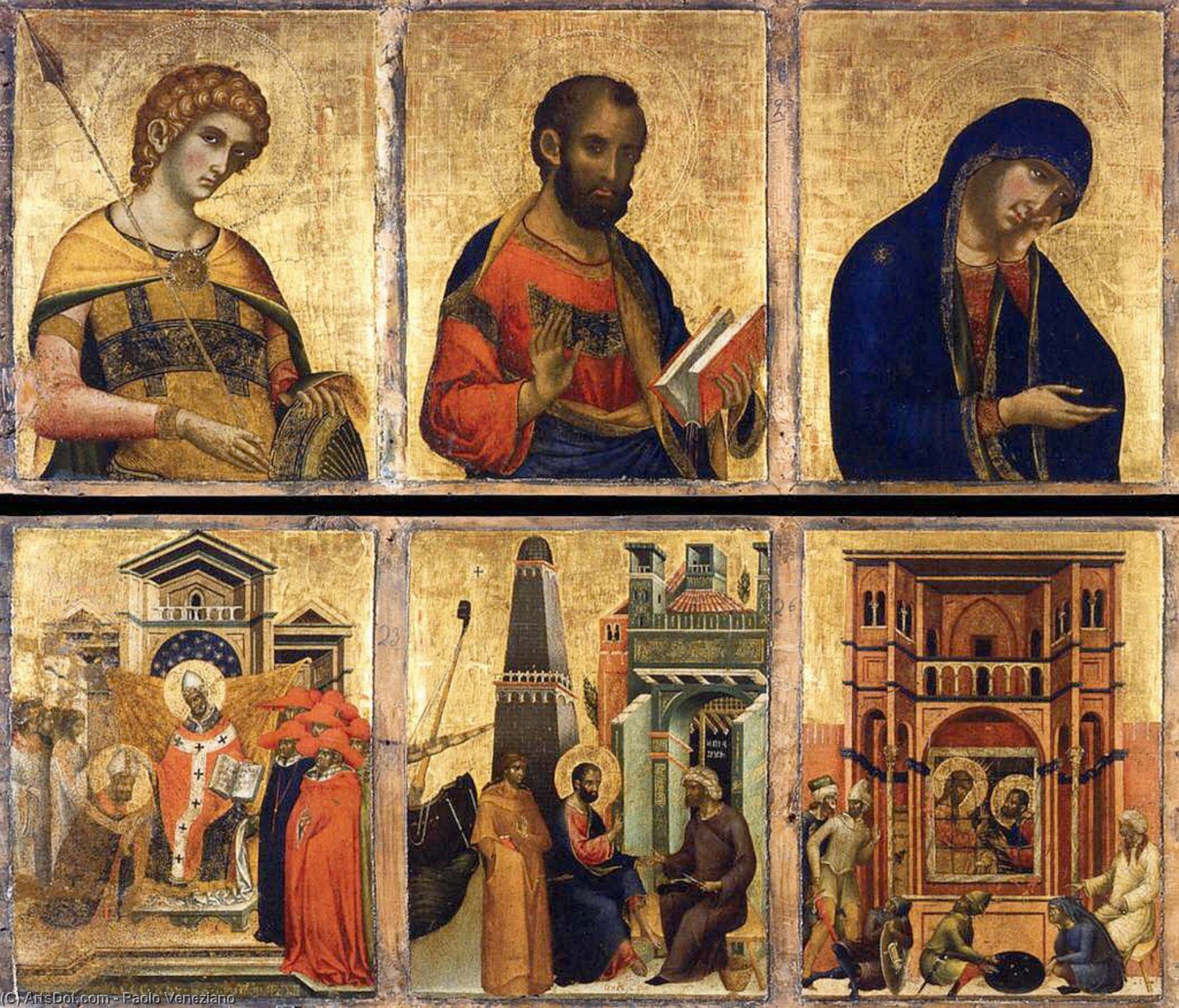Wikioo.org - The Encyclopedia of Fine Arts - Painting, Artwork by Paolo Veneziano - Altarpiece (detail)