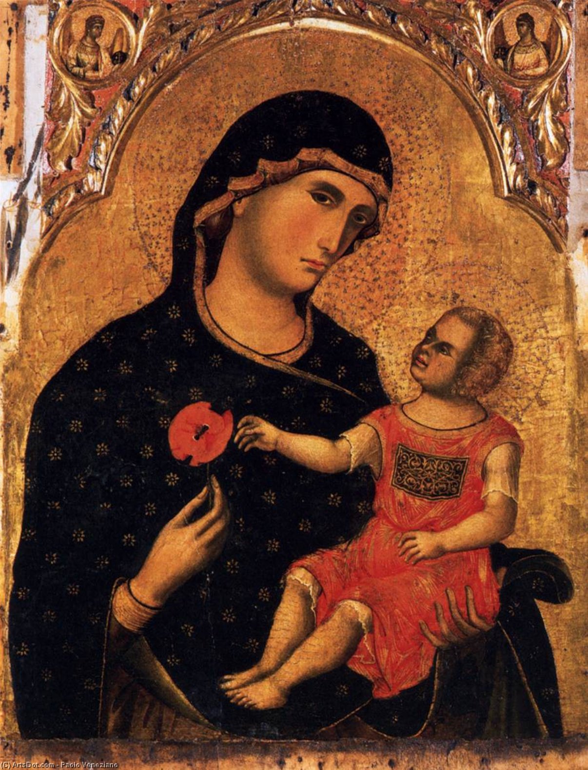 Wikioo.org - The Encyclopedia of Fine Arts - Painting, Artwork by Paolo Veneziano - Madonna of the Poppy