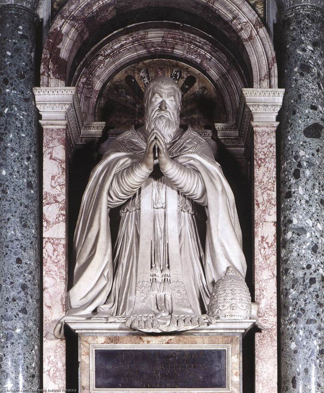 Wikioo.org - สารานุกรมวิจิตรศิลป์ - จิตรกรรม Giovanni Antonio Paracca - Statue of Sixtus V