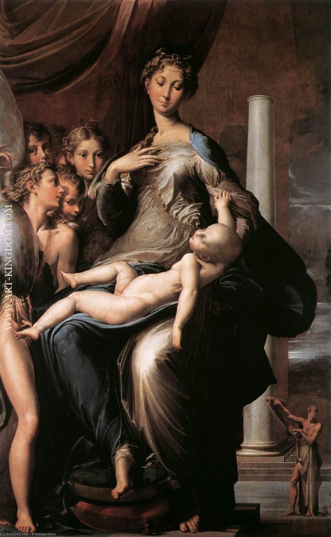 WikiOO.org - Encyclopedia of Fine Arts - Schilderen, Artwork Parmigianino - Madonna dal Collo Lungo (Madonna with Long Neck)
