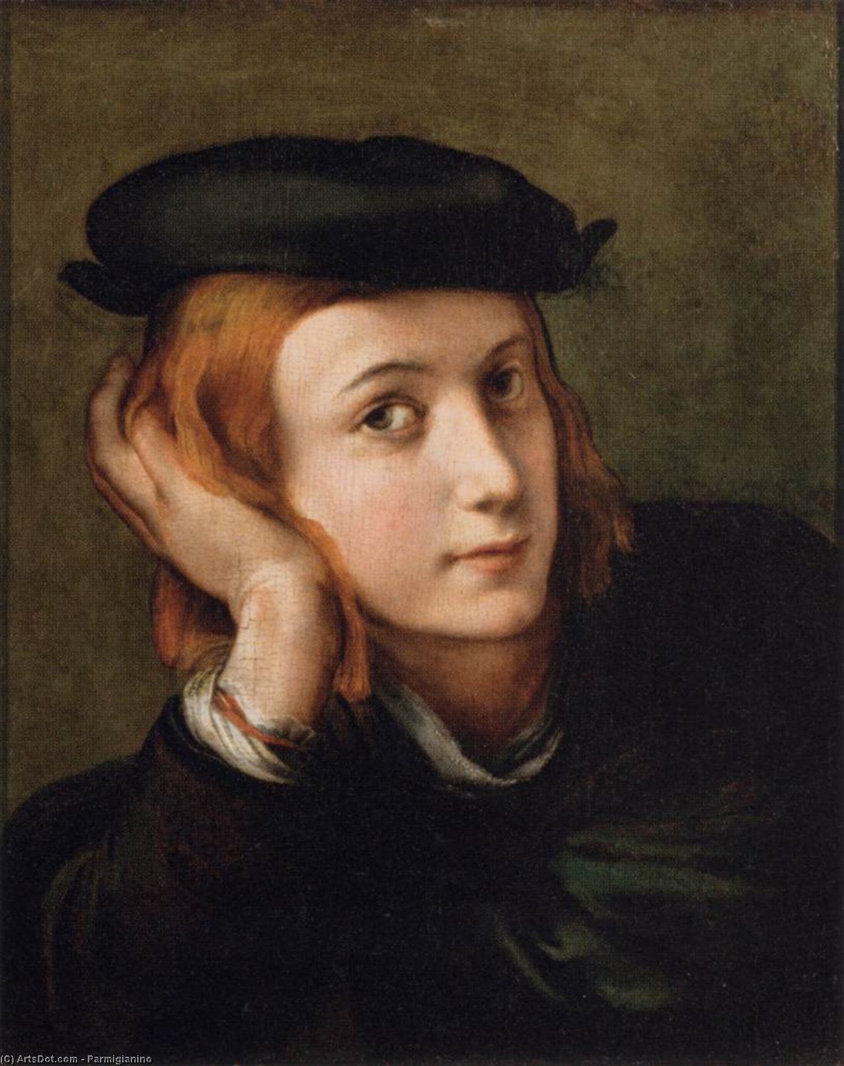 WikiOO.org - Encyclopedia of Fine Arts - Målning, konstverk Parmigianino - Portrait of a Youth