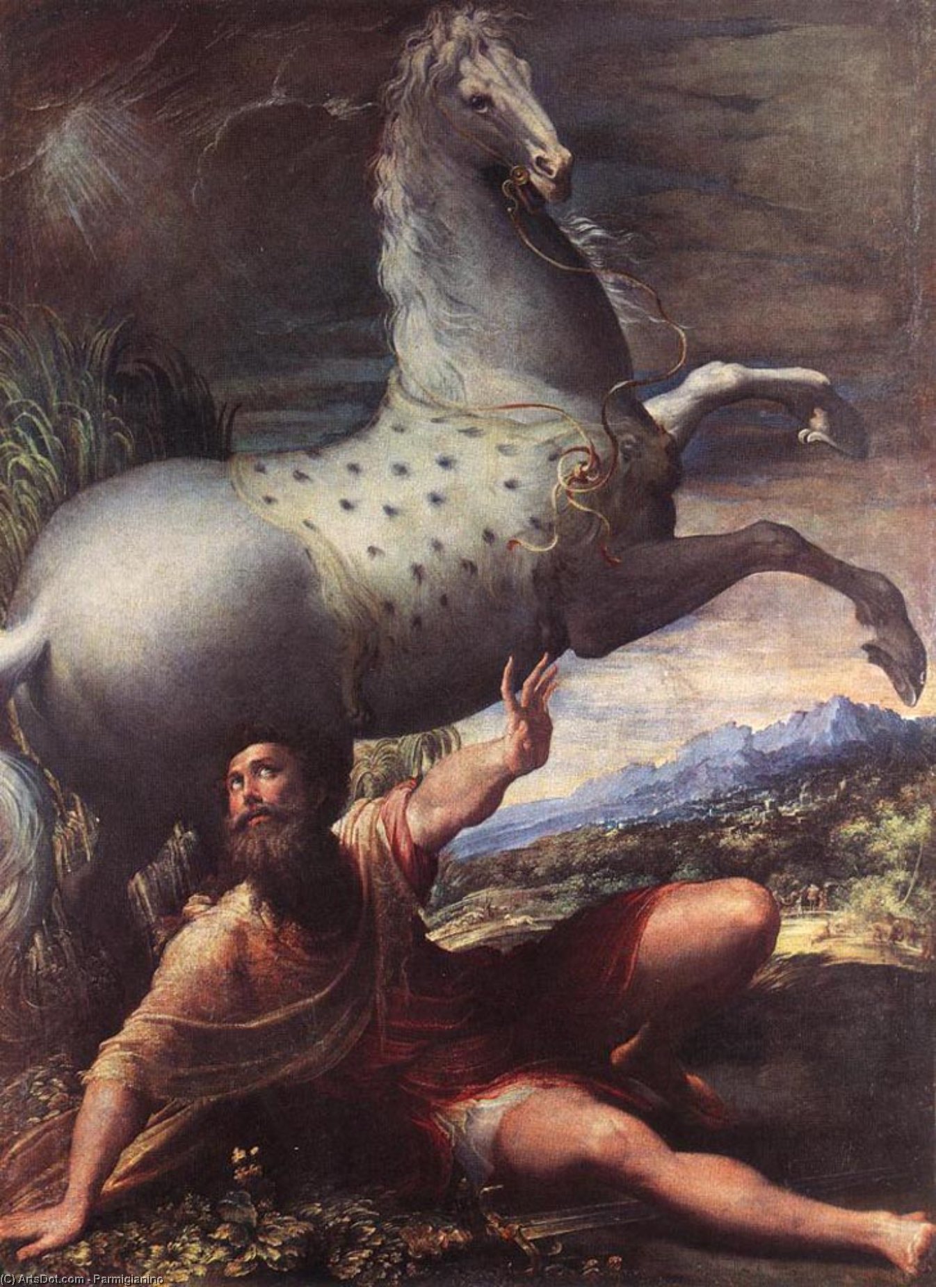 Wikioo.org - The Encyclopedia of Fine Arts - Painting, Artwork by Parmigianino - The Conversion of St Paul