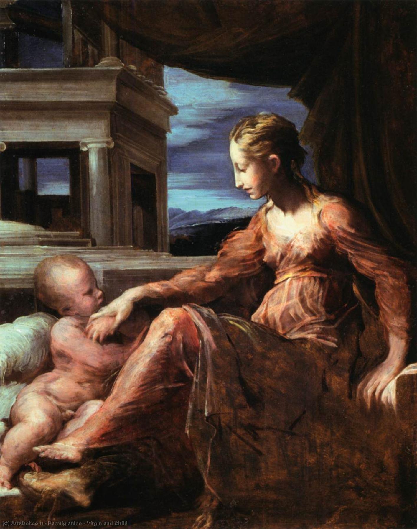 WikiOO.org - Enciklopedija dailės - Tapyba, meno kuriniai Parmigianino - Virgin and Child