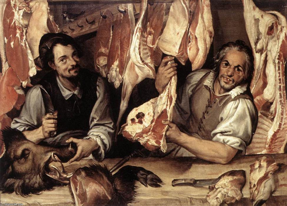 Wikioo.org - The Encyclopedia of Fine Arts - Painting, Artwork by Bartolomeo Passarotti - The Butcher's Shop