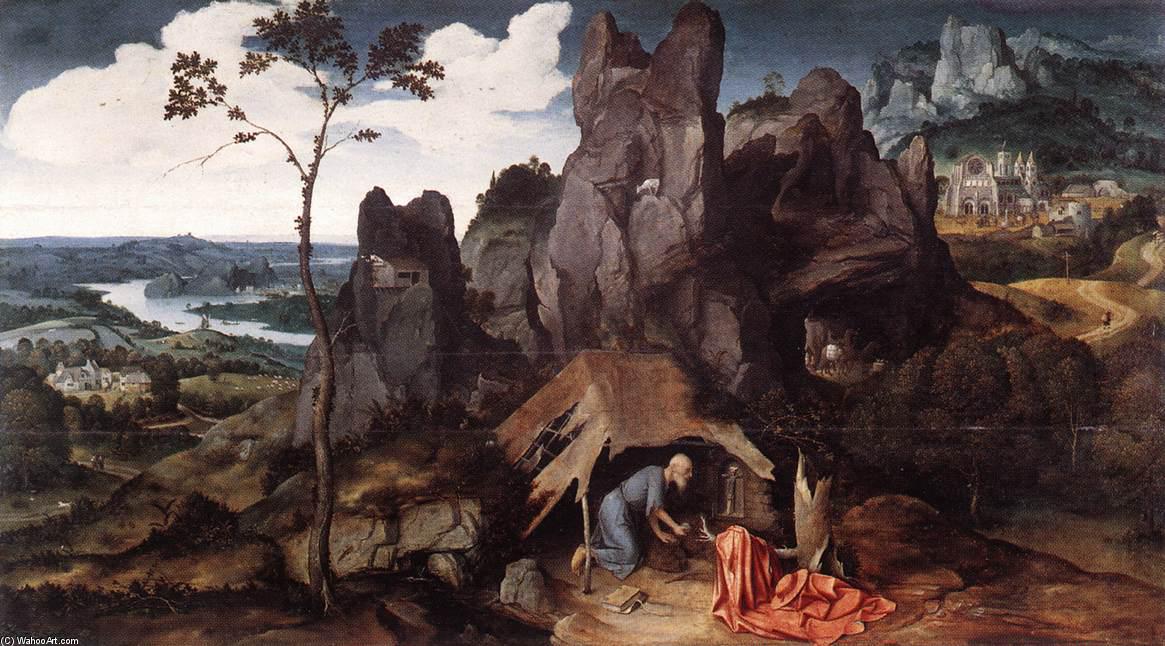 WikiOO.org - Encyclopedia of Fine Arts - Maleri, Artwork Joachim Patenier - St Jerome in the Desert